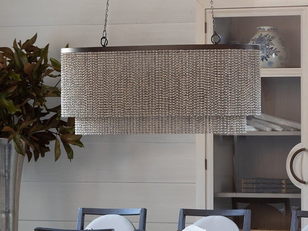 Gabby Etienne 6-Light Venetian Rust Antique White Linear Island Pendant