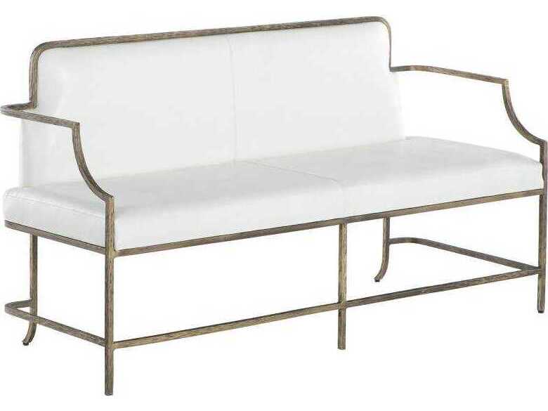 Gabby Vanderbilt White Cloud Leather Accent Bench