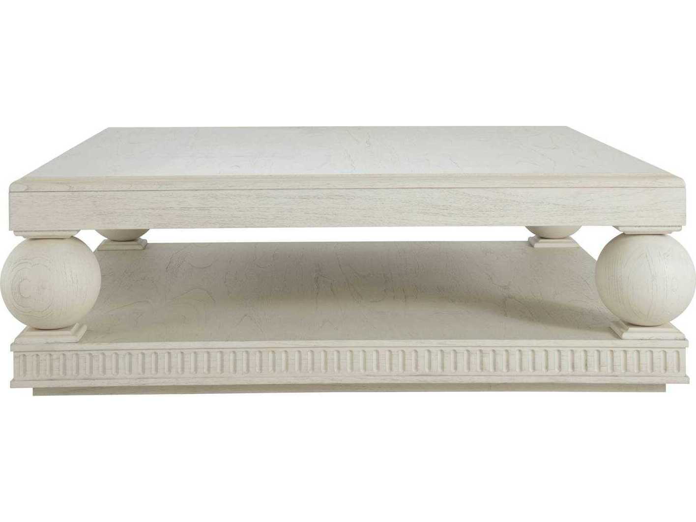 Gabby Bronte Square Wood Antique Brushed White Coffee Table