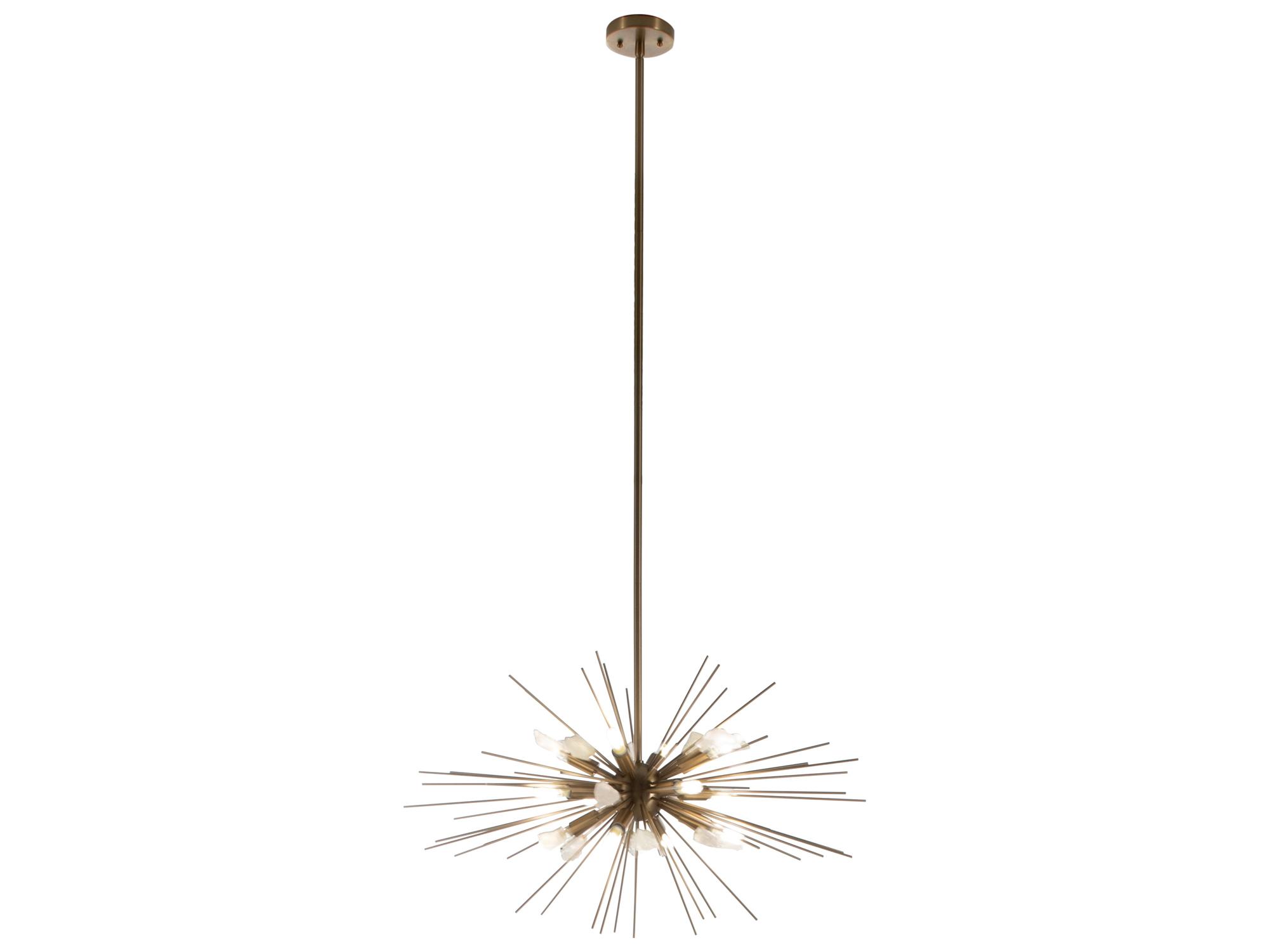 Gabby Nova 11-Light Brushed Brass Natural Crystal Sputnik Pendant