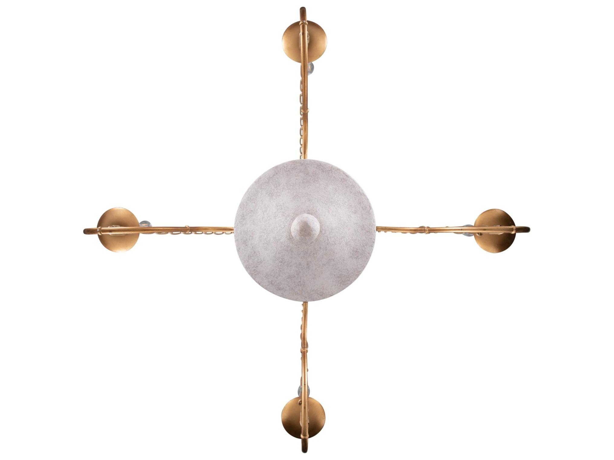 Gabby Pascal 4-Light Textured White Vintage Gold Traditional Candelabra Chandelier