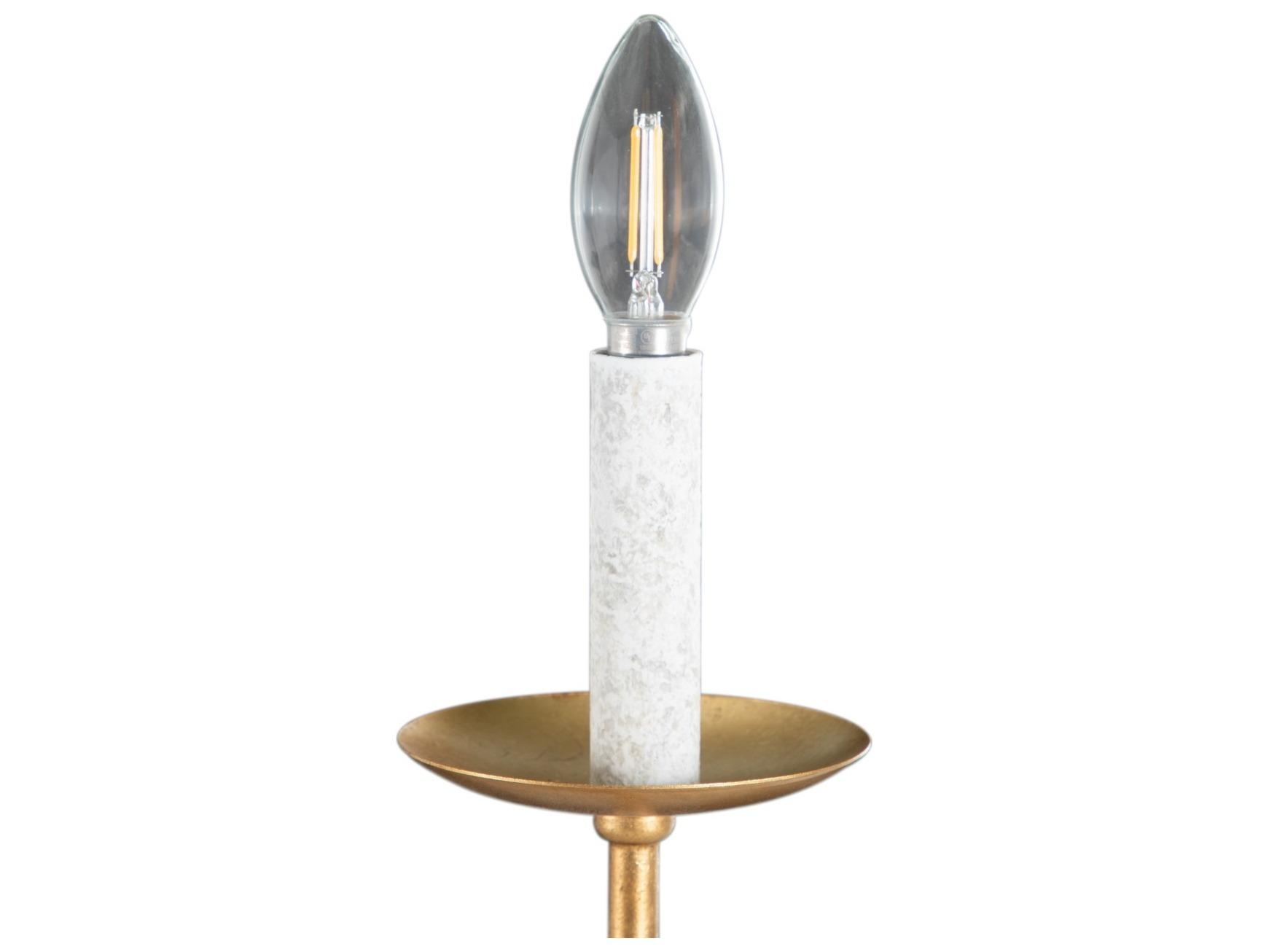 Gabby Pascal 4-Light Textured White Vintage Gold Traditional Candelabra Chandelier