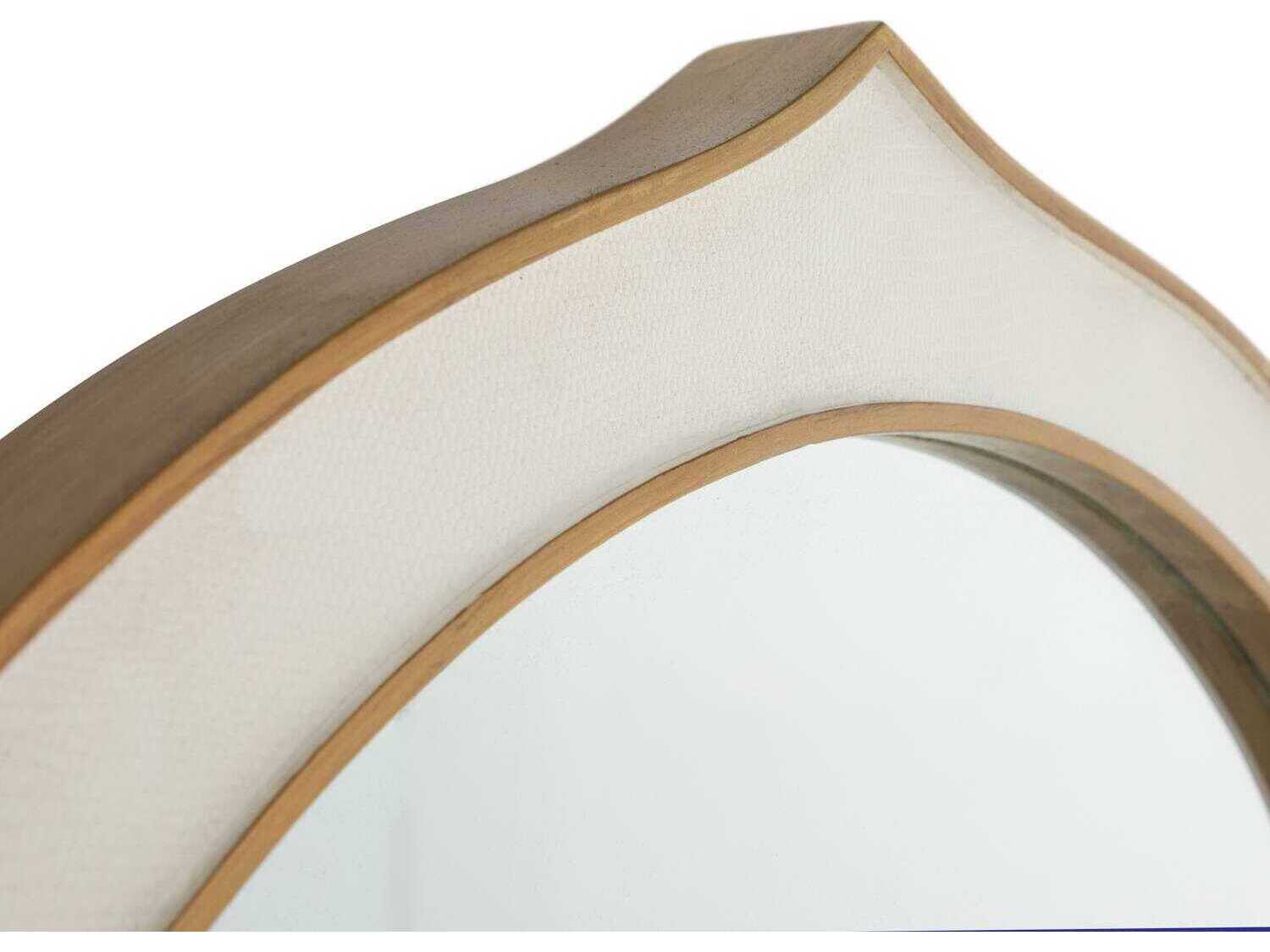 Gabby Allie Gilded Gold White Shagreen Wall Mirror Oval