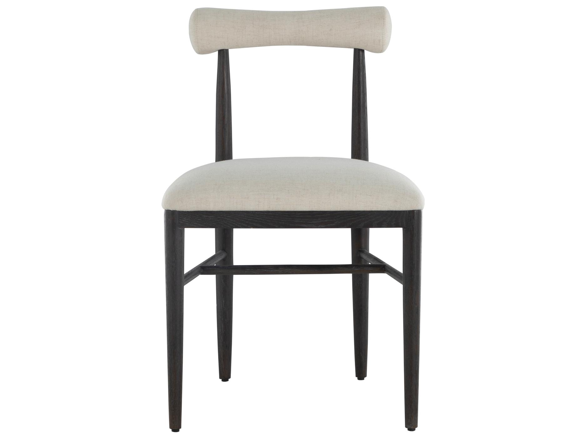 Gabby Vira Oak Wood White Upholstered Armless Dining Chair