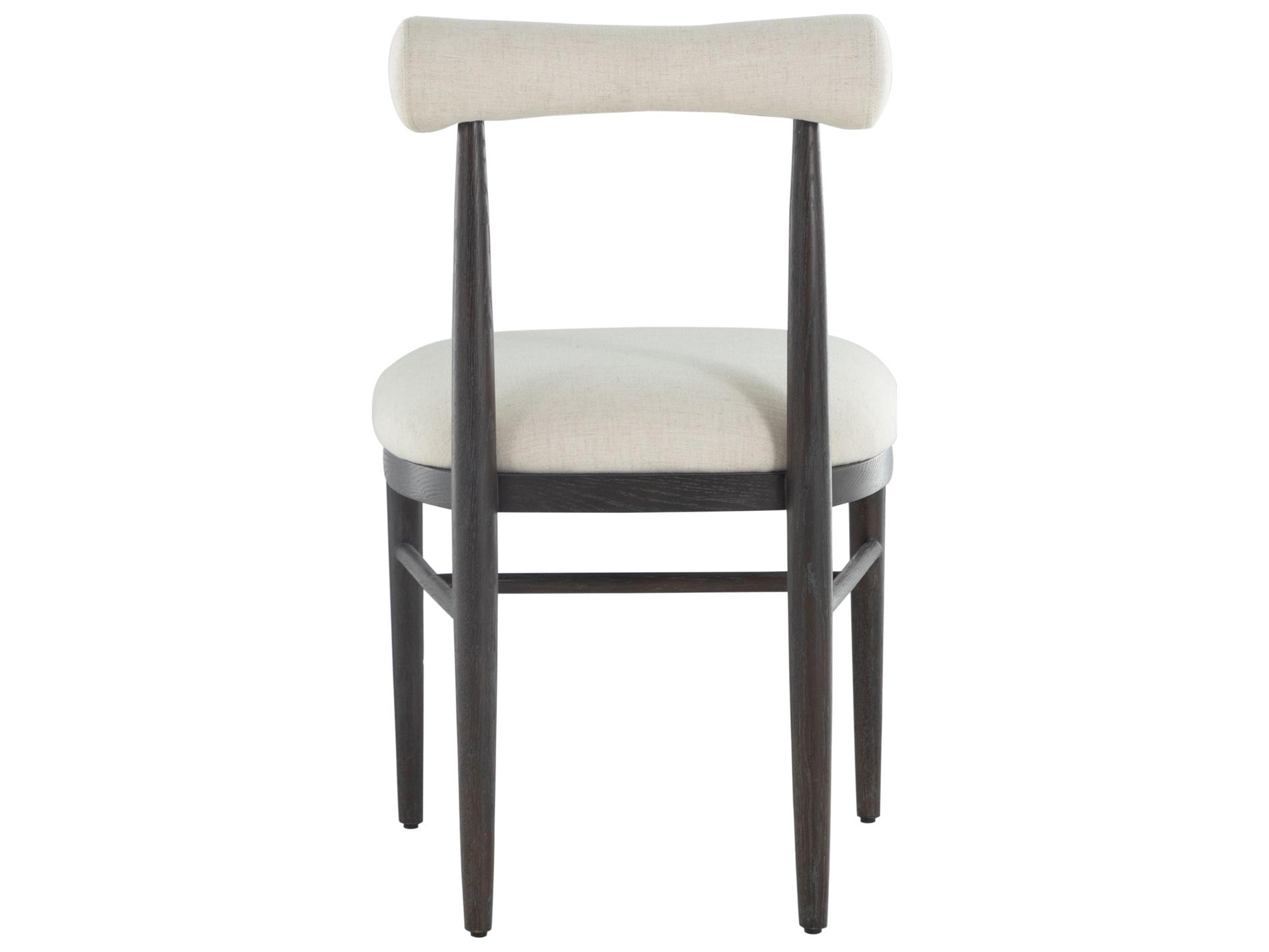 Gabby Vira Oak Wood White Upholstered Armless Dining Chair