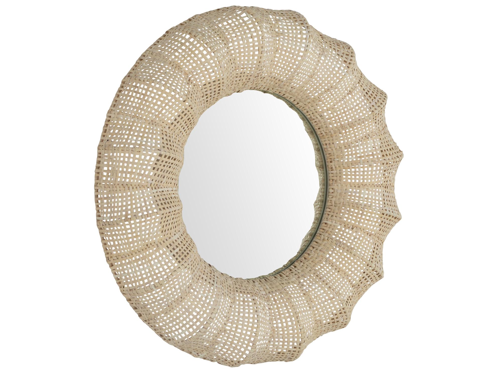 Gabby Delilah Winter White Natural Wall Mirror Round