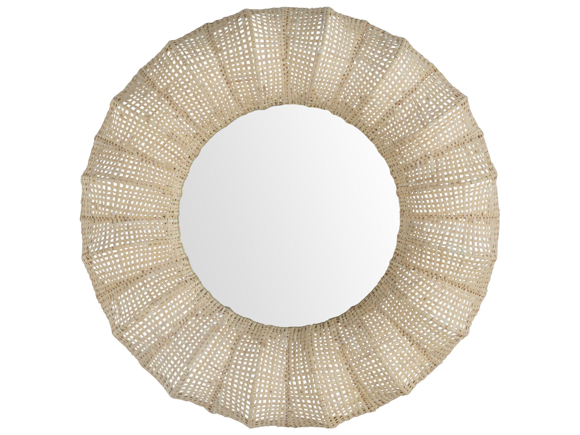 Gabby Delilah Winter White Natural Wall Mirror Round