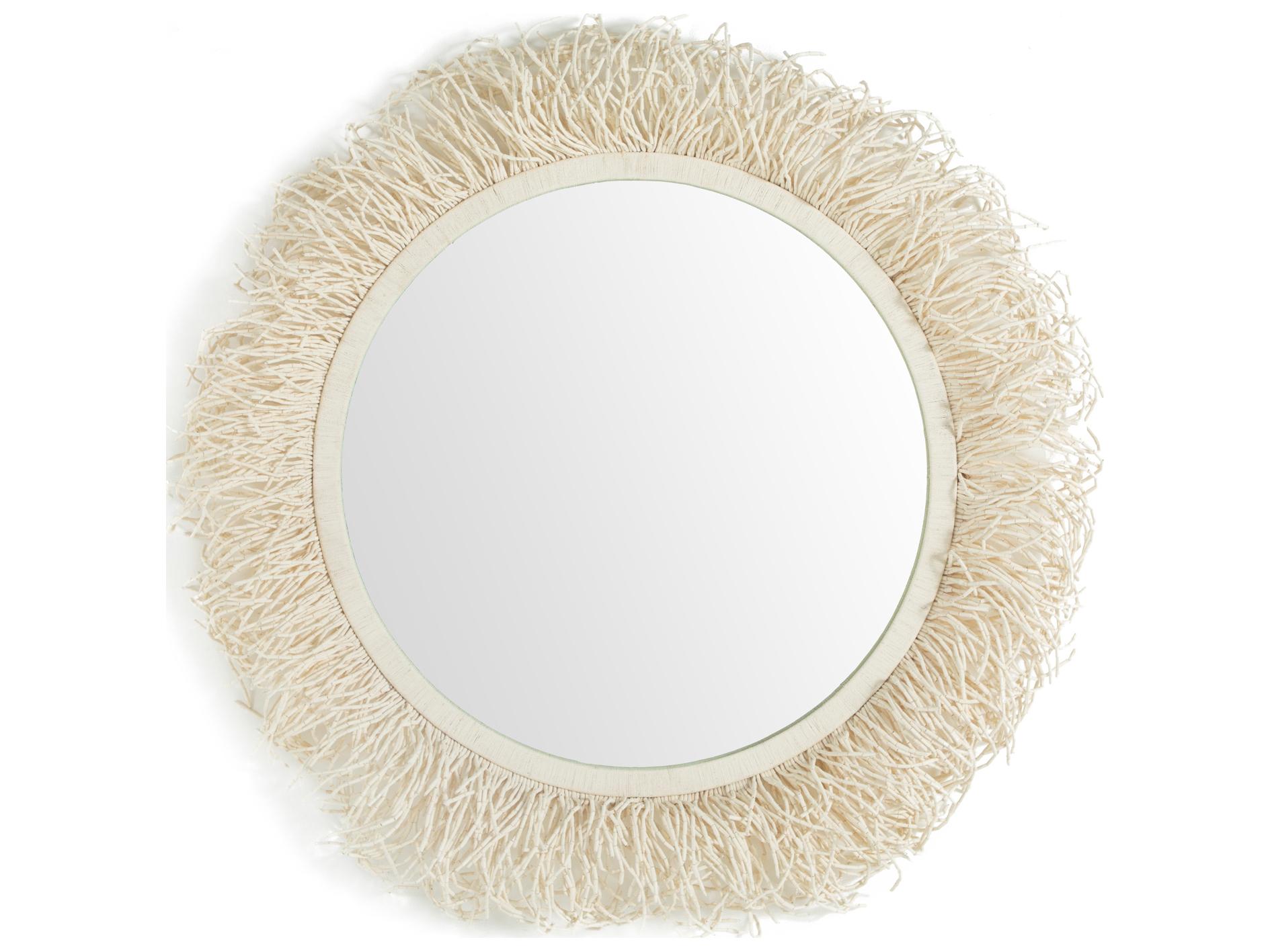 Gabby Giselle Winter White Ivory Wall Mirror Round