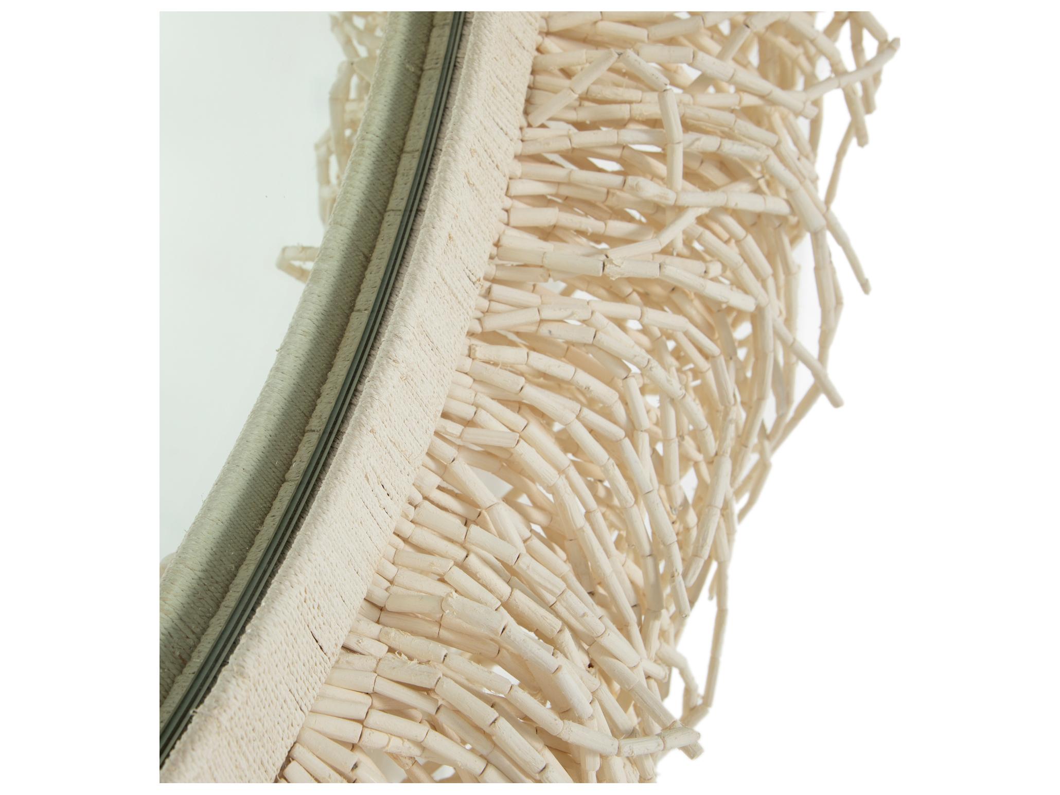 Gabby Giselle Winter White Ivory Wall Mirror Round