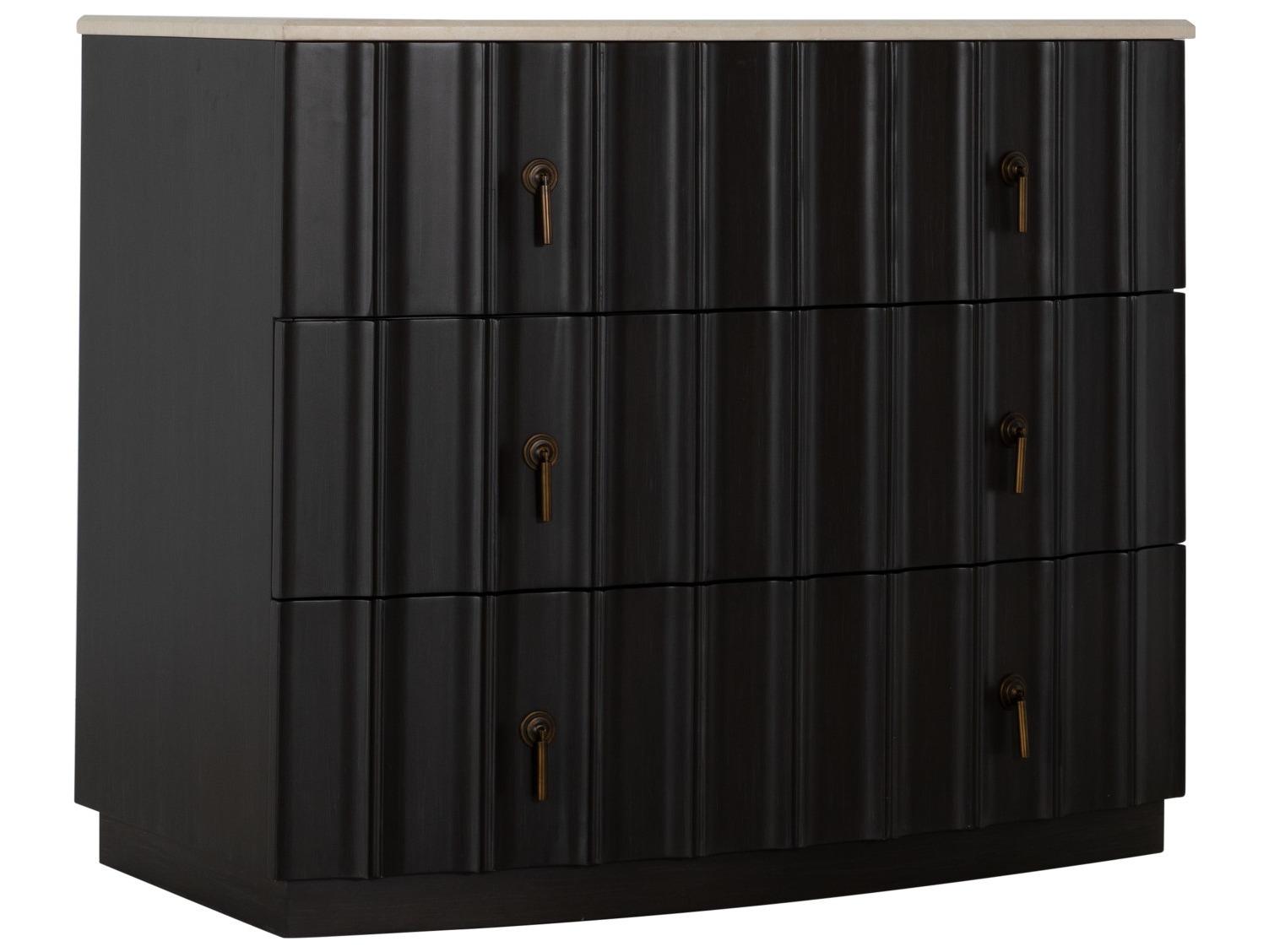 Gabby Sergio Marble Sesame Black Accent Chest