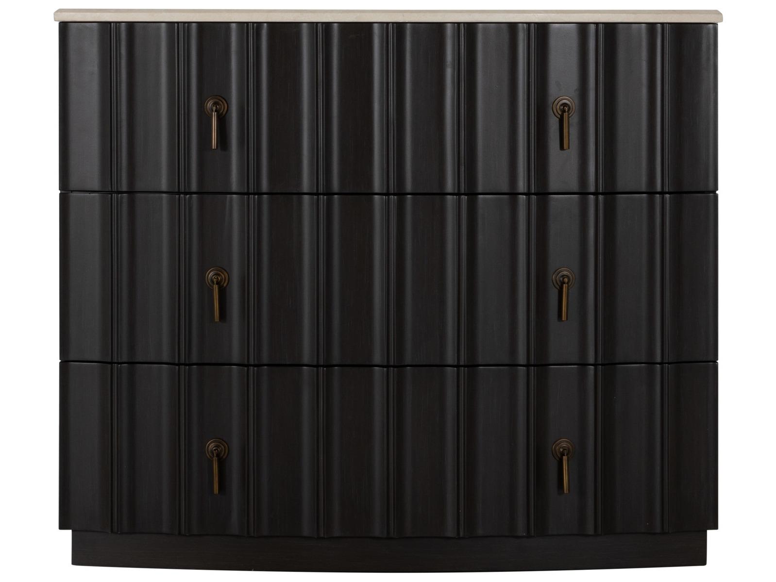 Gabby Sergio Marble Sesame Black Accent Chest