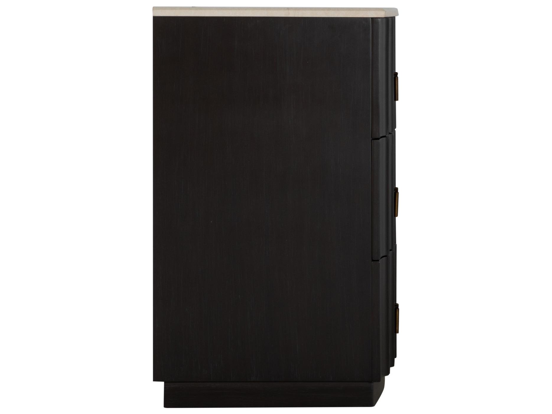 Gabby Sergio Marble Sesame Black Accent Chest