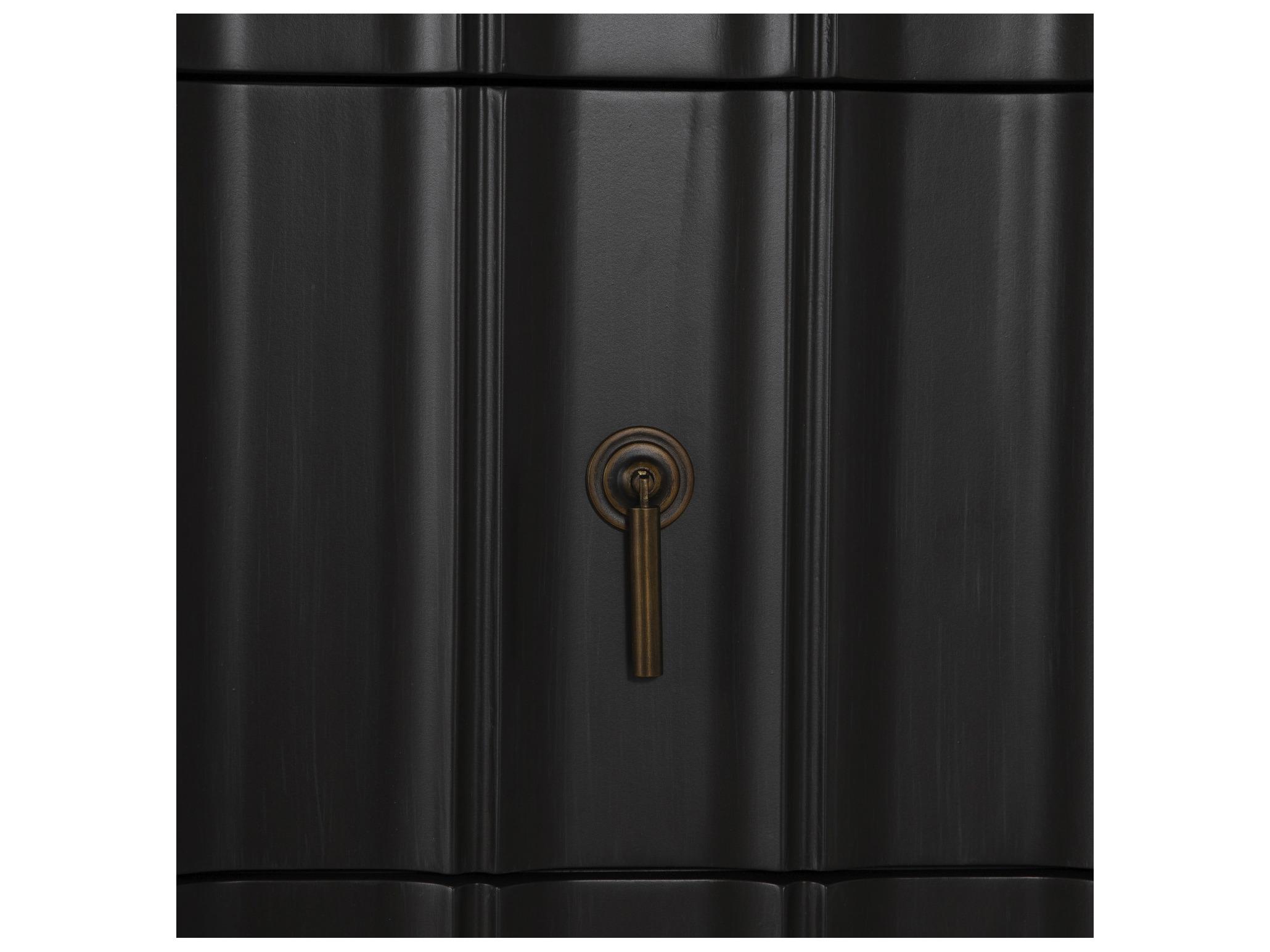 Gabby Sergio Marble Sesame Black Accent Chest