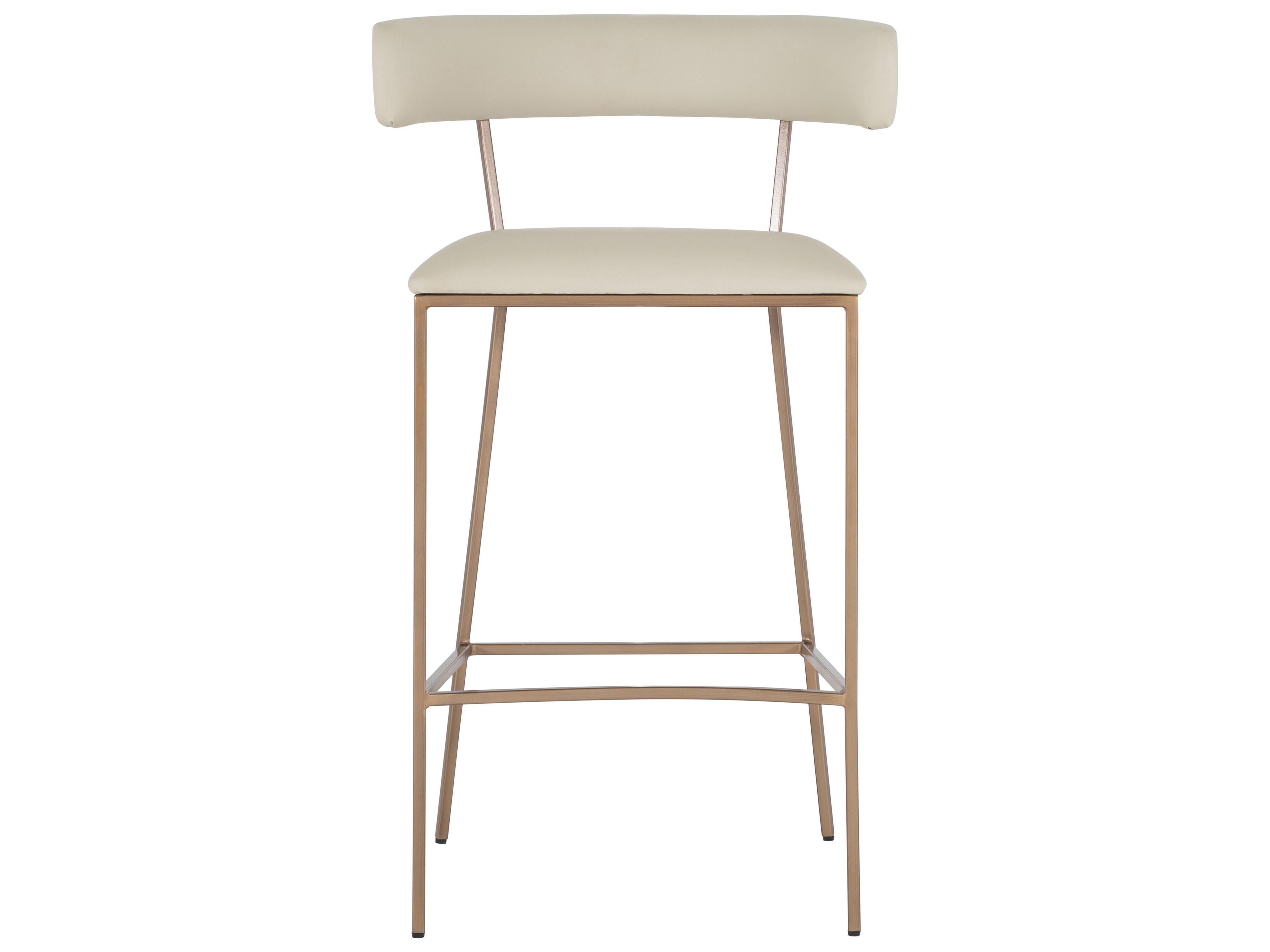 Gabby Matlock White & Ivory Yellow Faux Leather Bar Stool