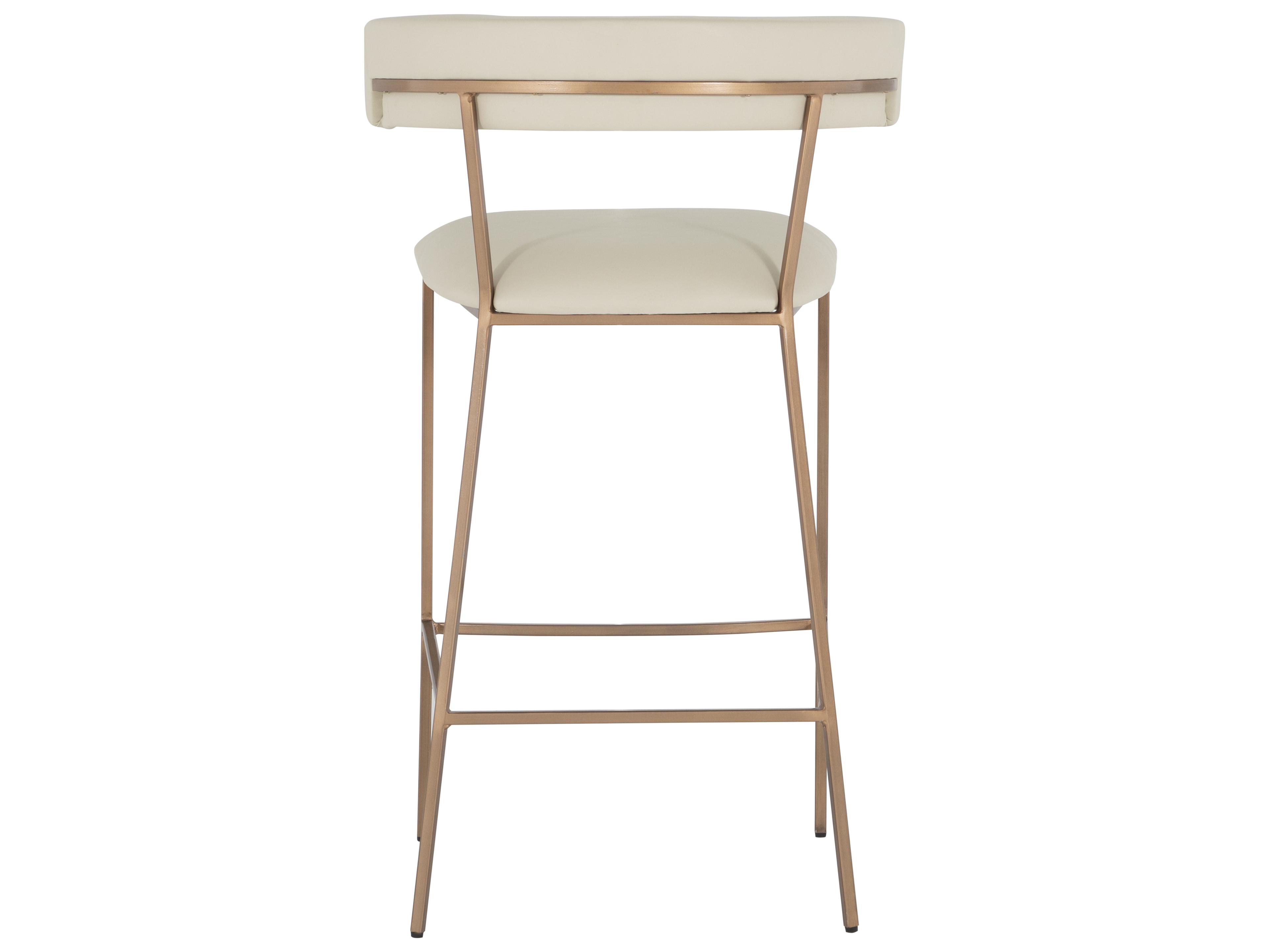 Gabby Matlock White & Ivory Yellow Faux Leather Bar Stool