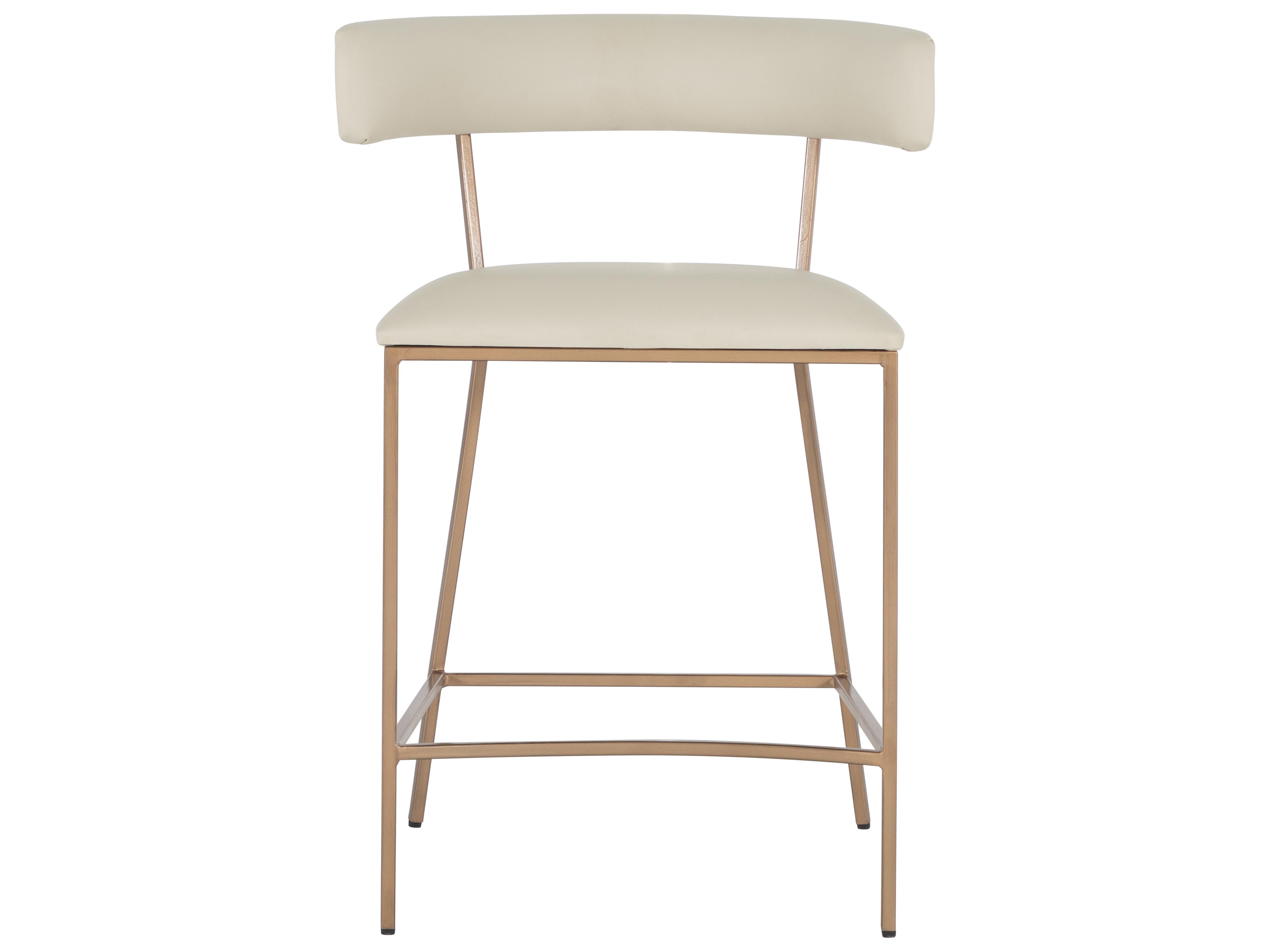 Gabby Matlock White & Ivory Yellow Faux Leather Counter Stool