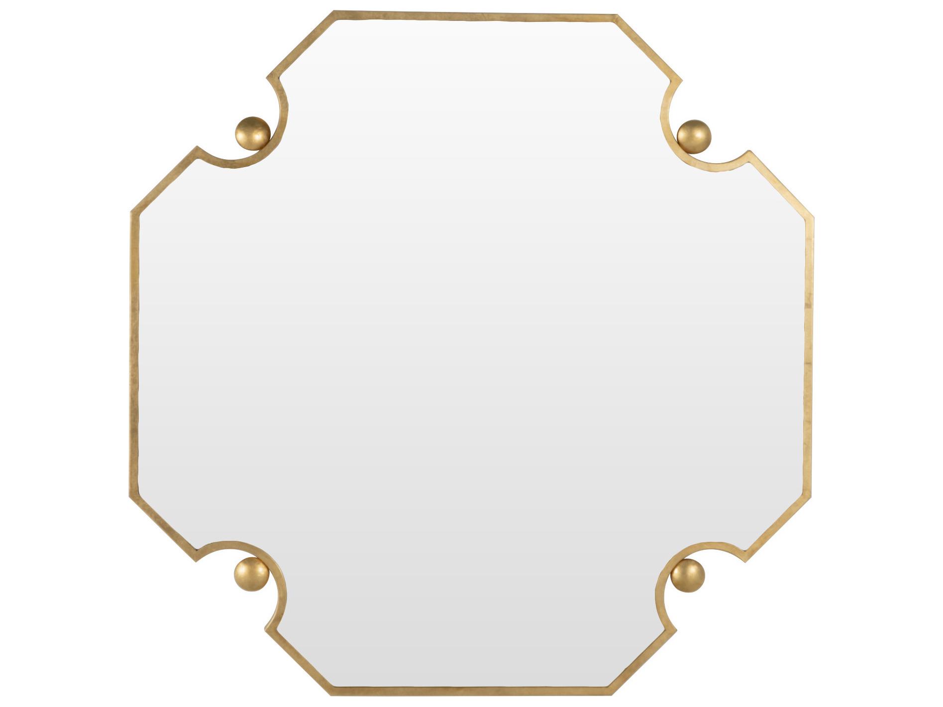 Gabby Monet Antique Brass Clear Mirror Yellow Wall