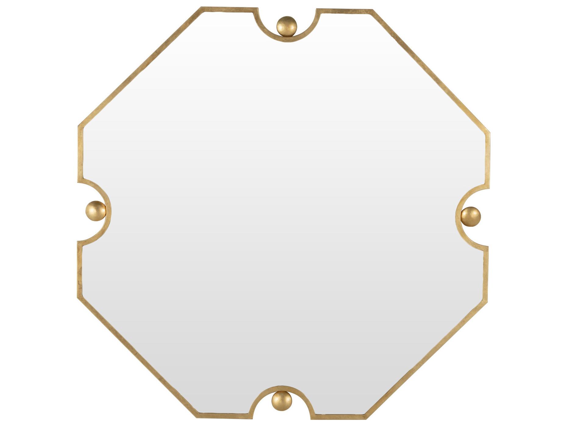 Gabby Monet Antique Brass Clear Mirror Yellow Wall