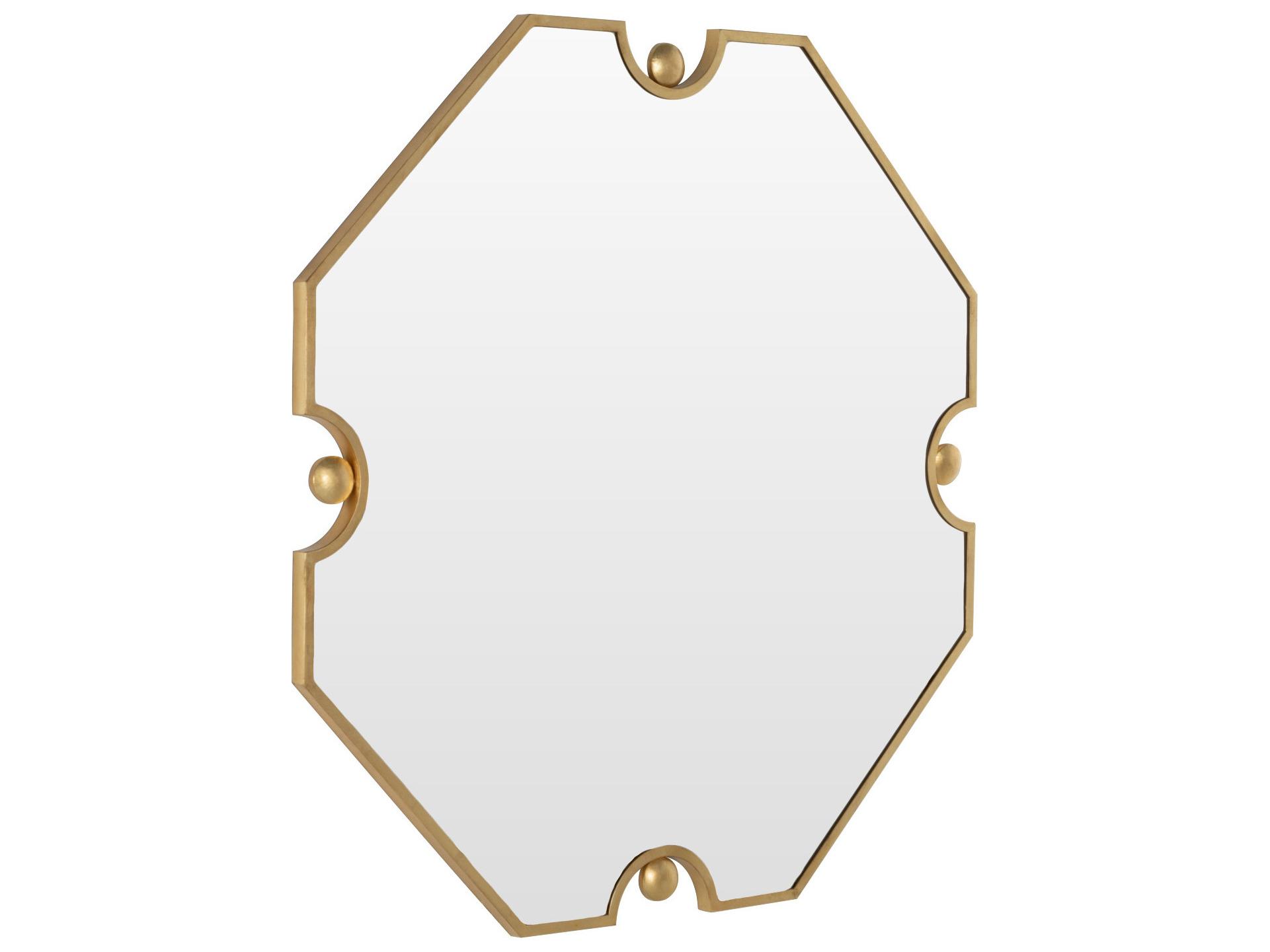 Gabby Monet Antique Brass Clear Mirror Yellow Wall