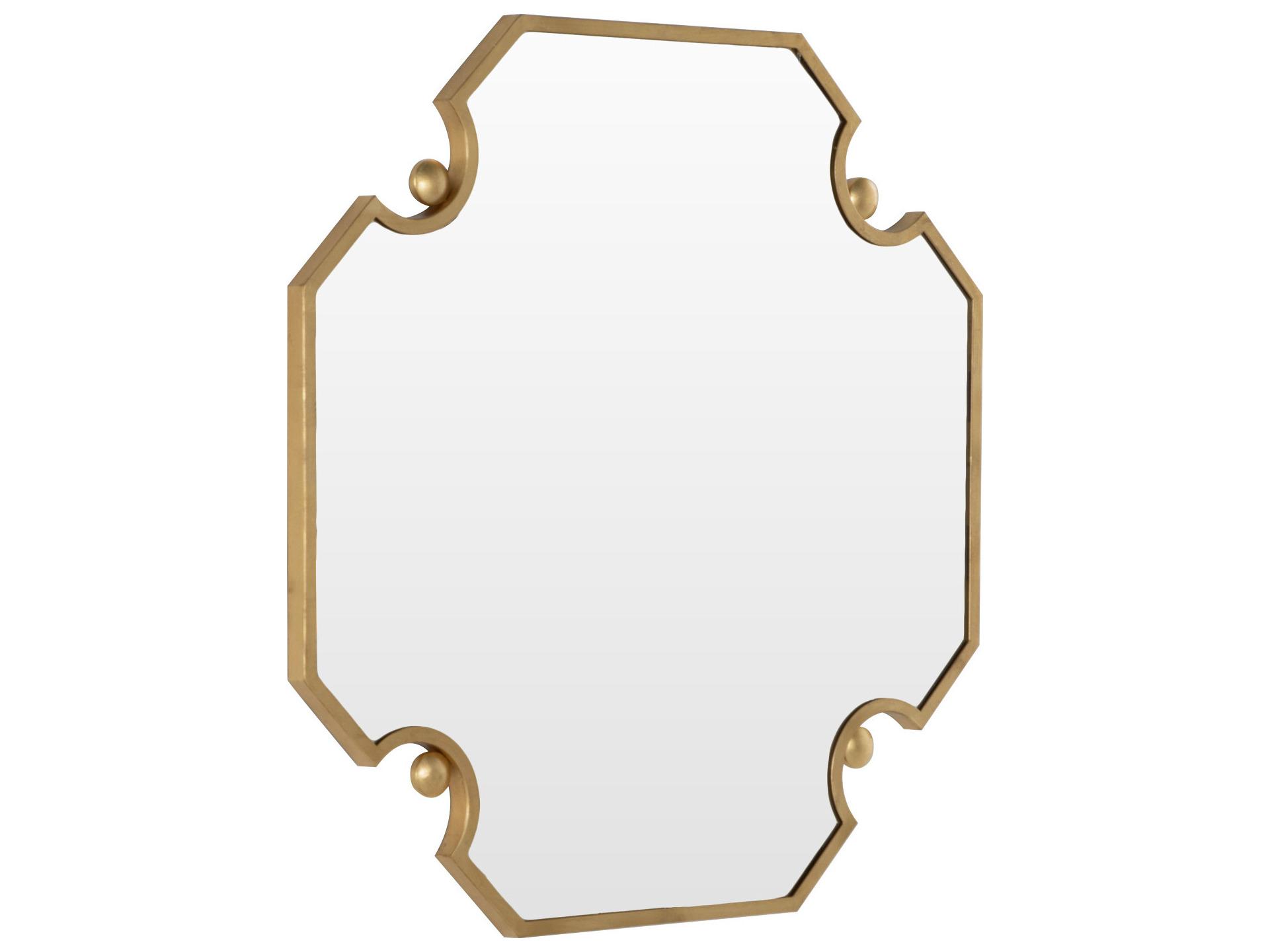 Gabby Monet Antique Brass Clear Mirror Yellow Wall