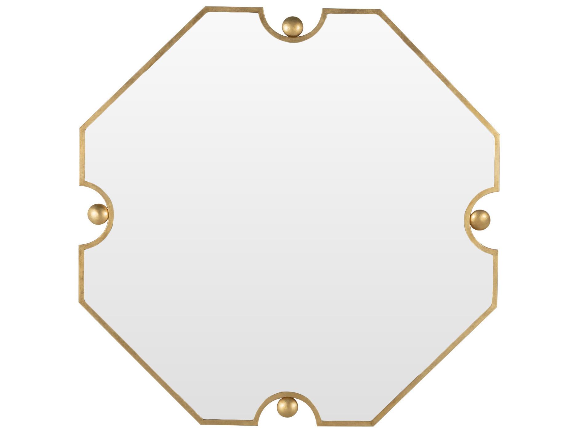 Gabby Monet Antique Brass Clear Mirror Yellow Wall
