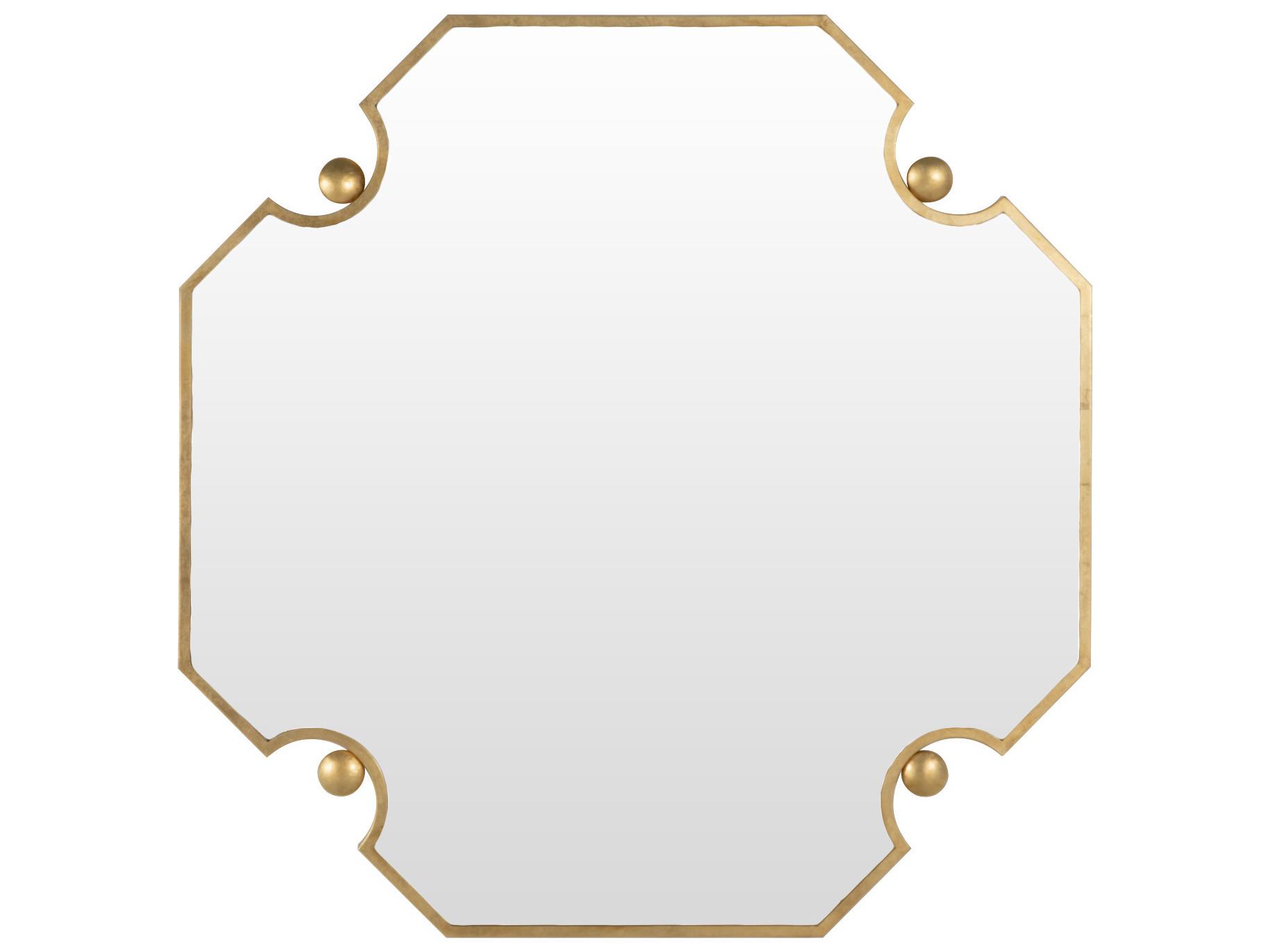 Gabby Monet Antique Brass Clear Mirror Yellow Wall