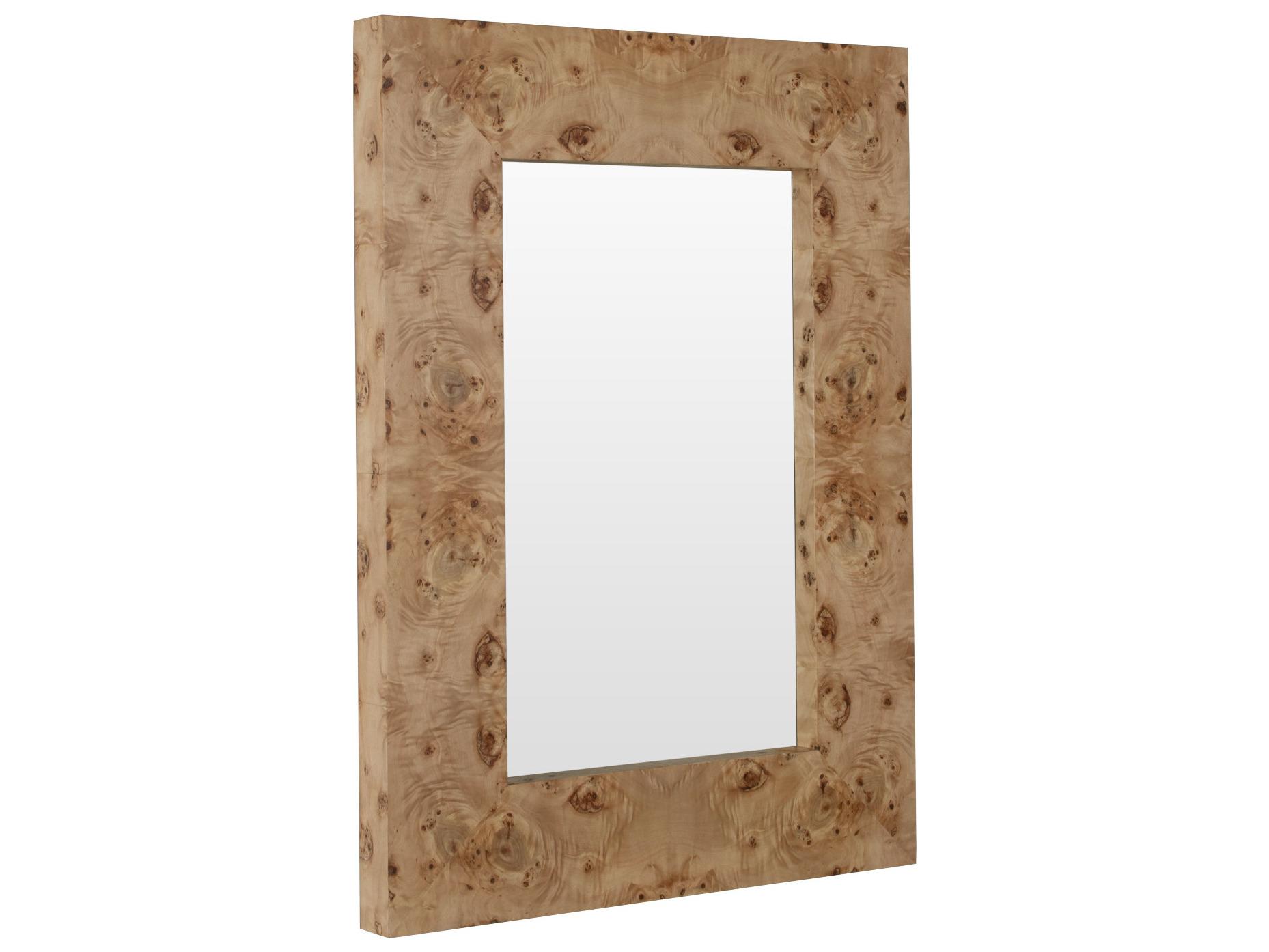 Gabby Saul Clear Mirror Maple Burl Brown Wall Rectangular