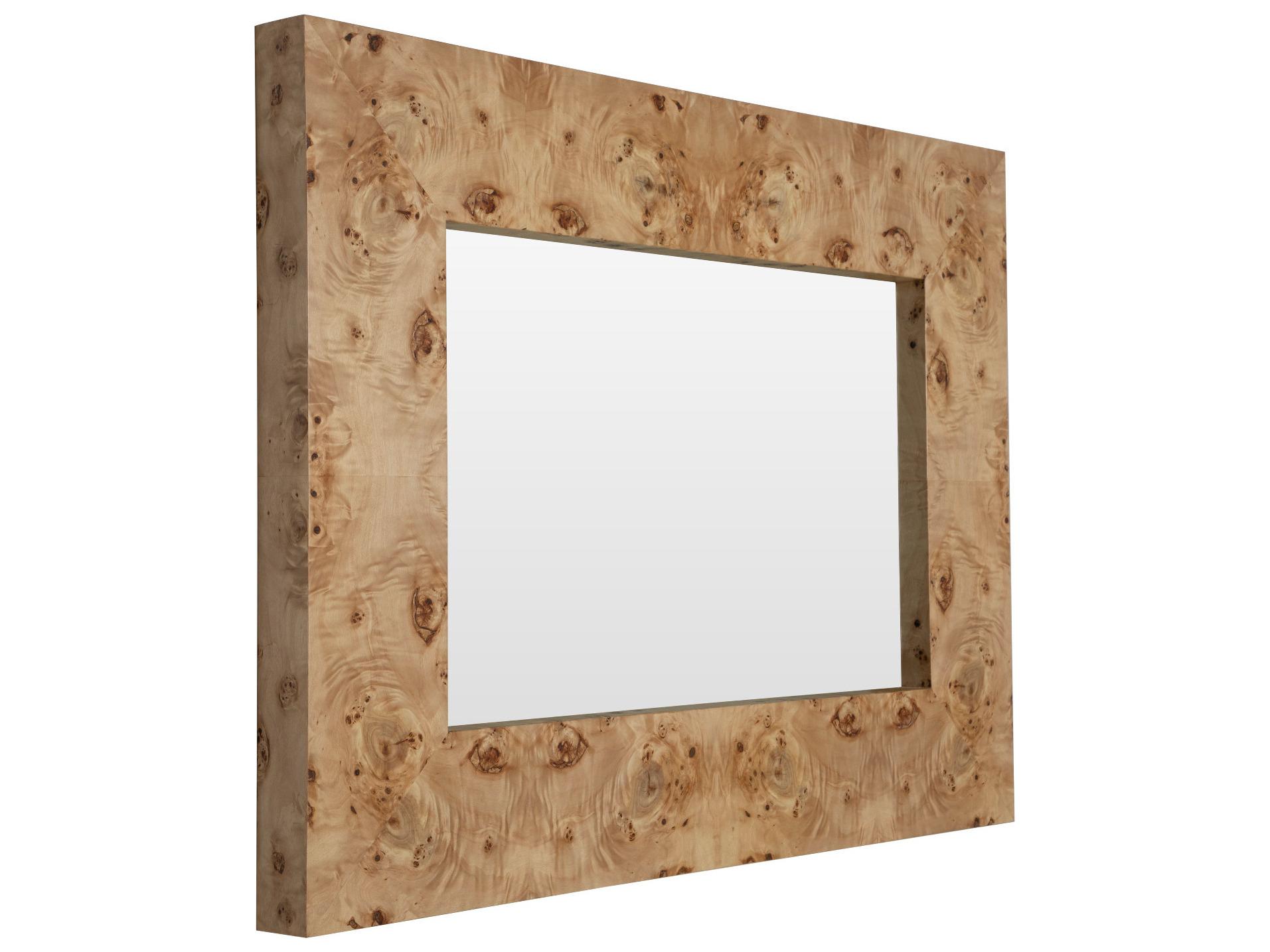 Gabby Saul Clear Mirror Maple Burl Brown Wall Rectangular