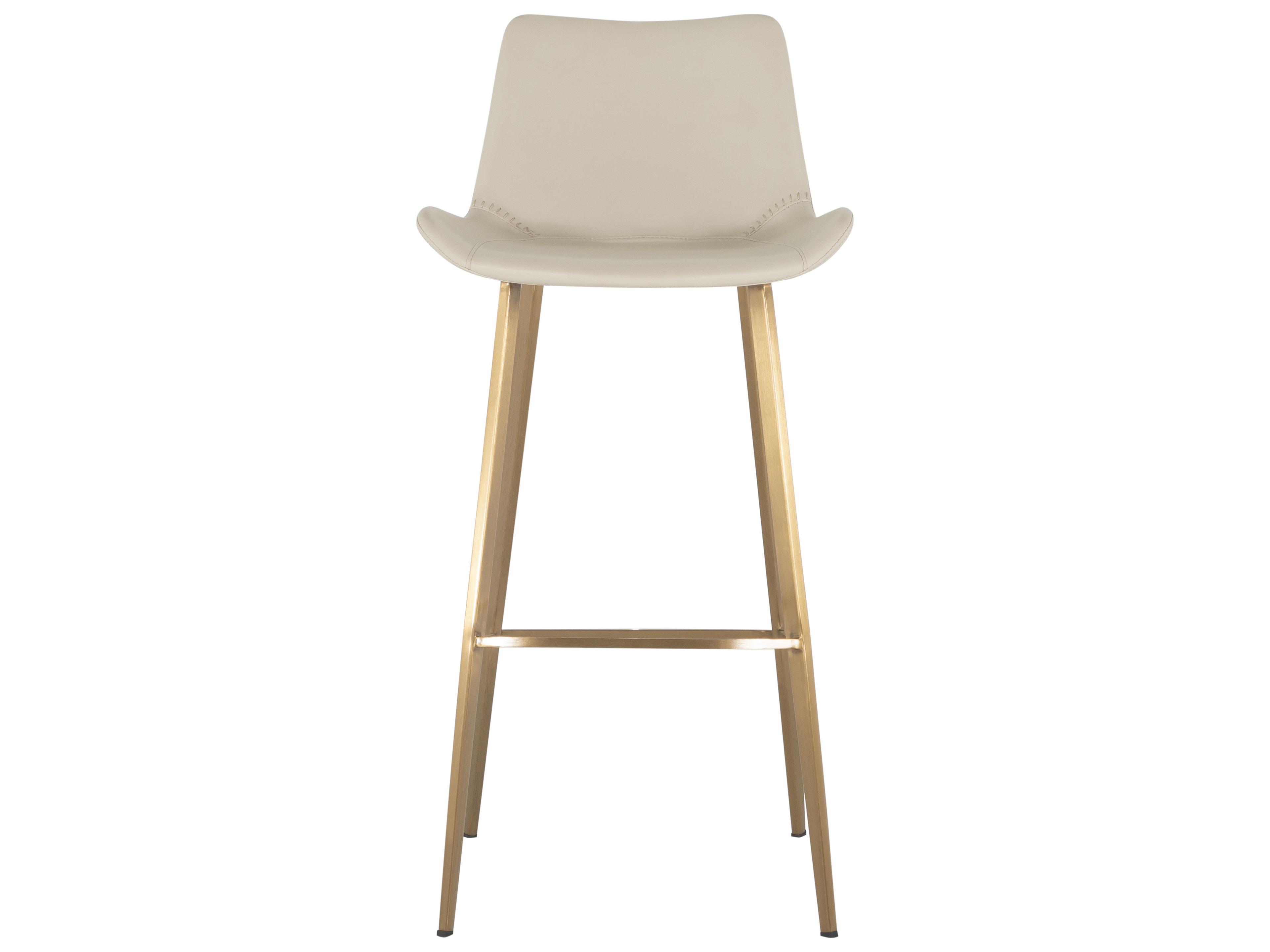 Gabby Hines White & Ivory Yellow Faux Leather Bar Stool
