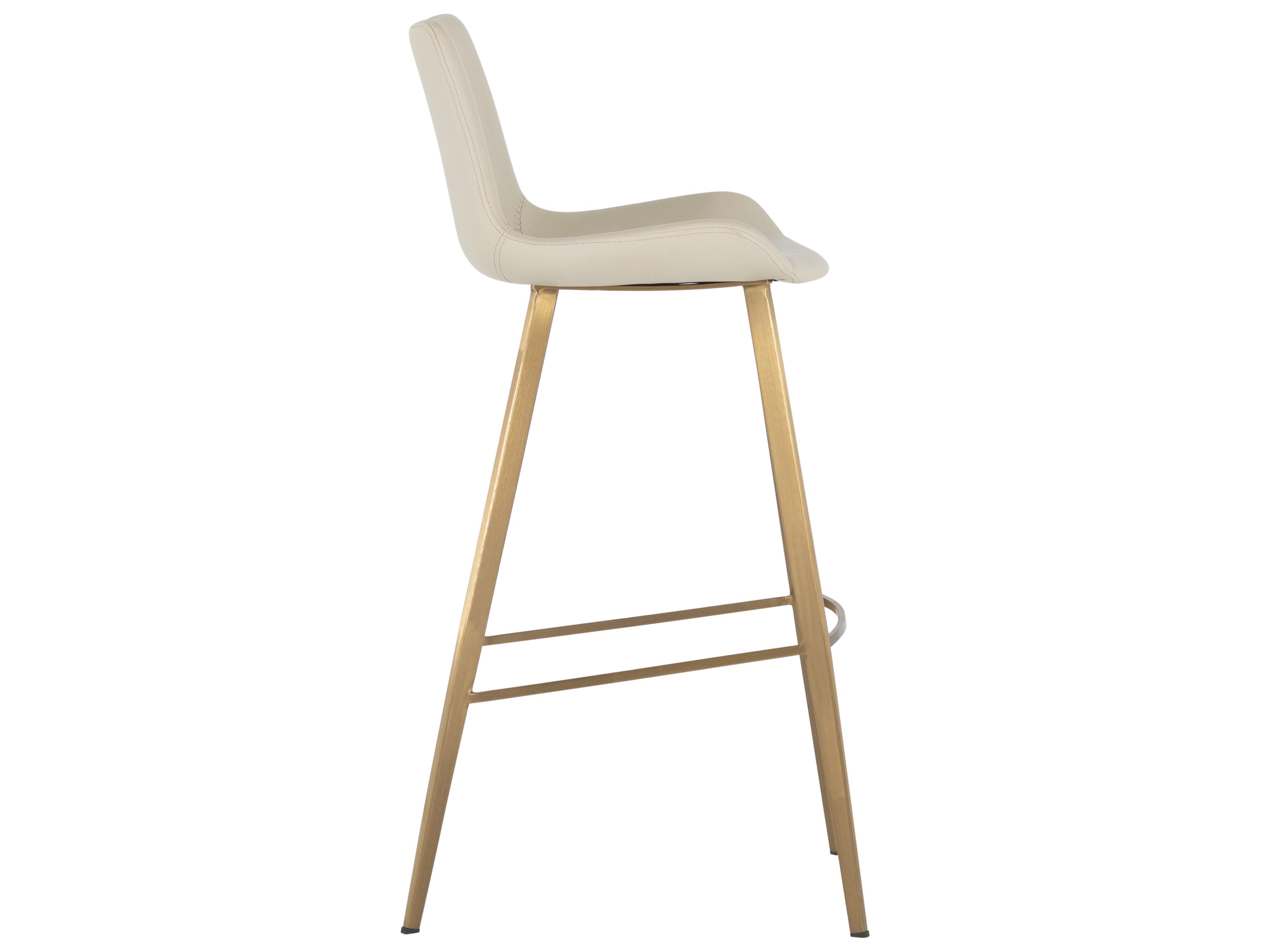 Gabby Hines White & Ivory Yellow Faux Leather Bar Stool