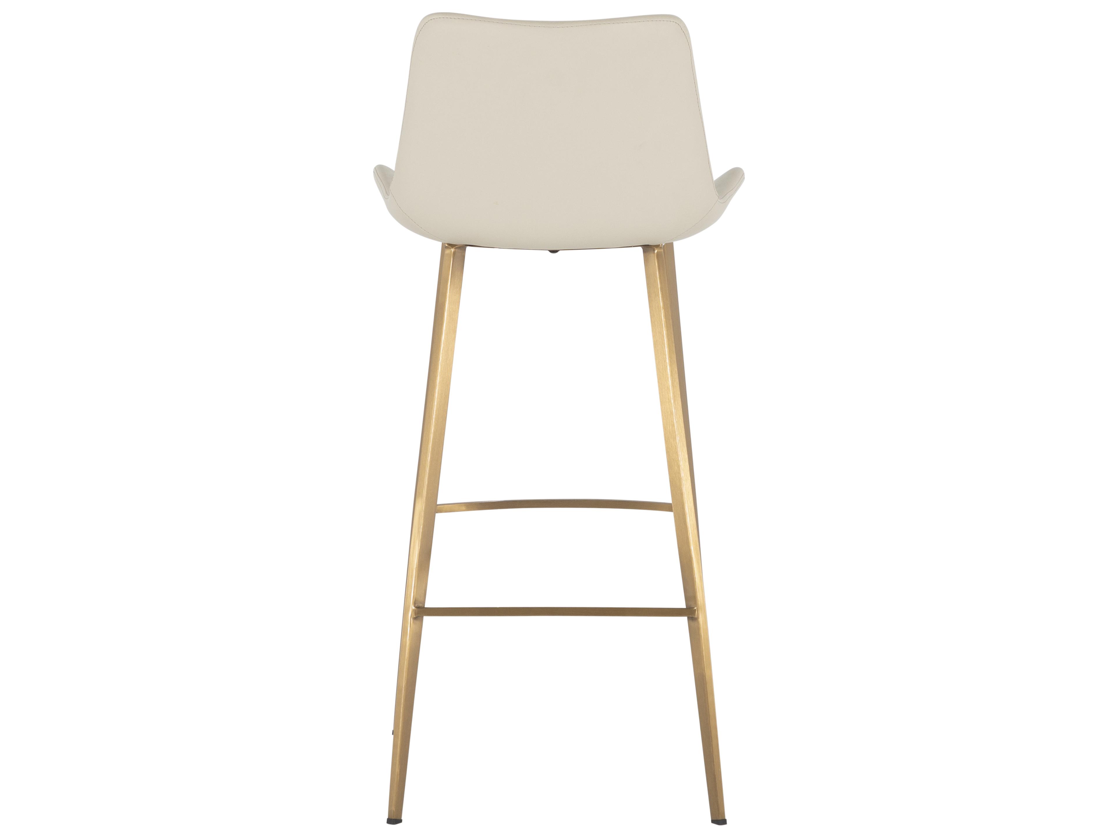 Gabby Hines White & Ivory Yellow Faux Leather Bar Stool