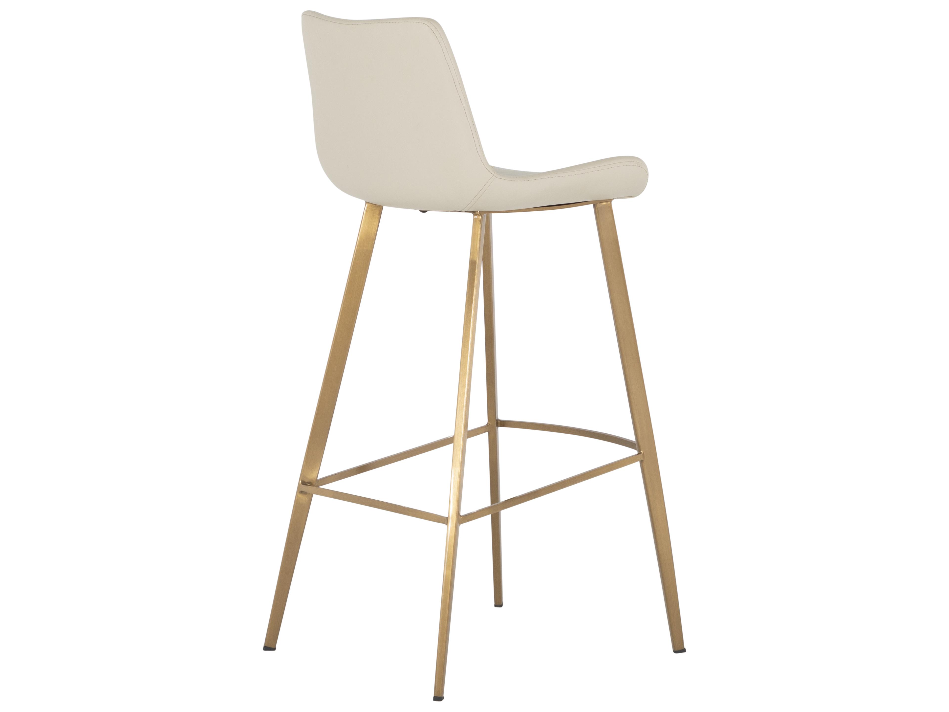 Gabby Hines White & Ivory Yellow Faux Leather Bar Stool