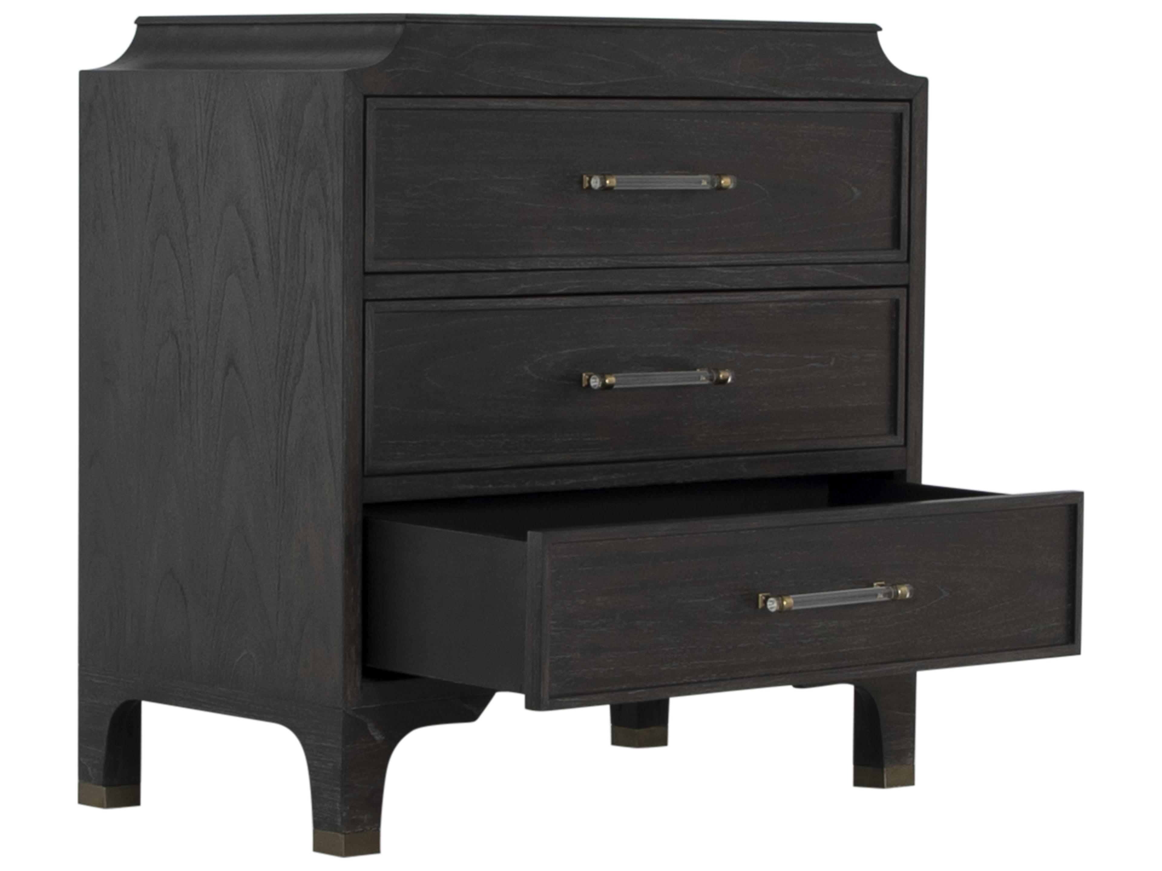 Gabby Alexandra 3-Drawers Brown Mindi Wood Nightstand