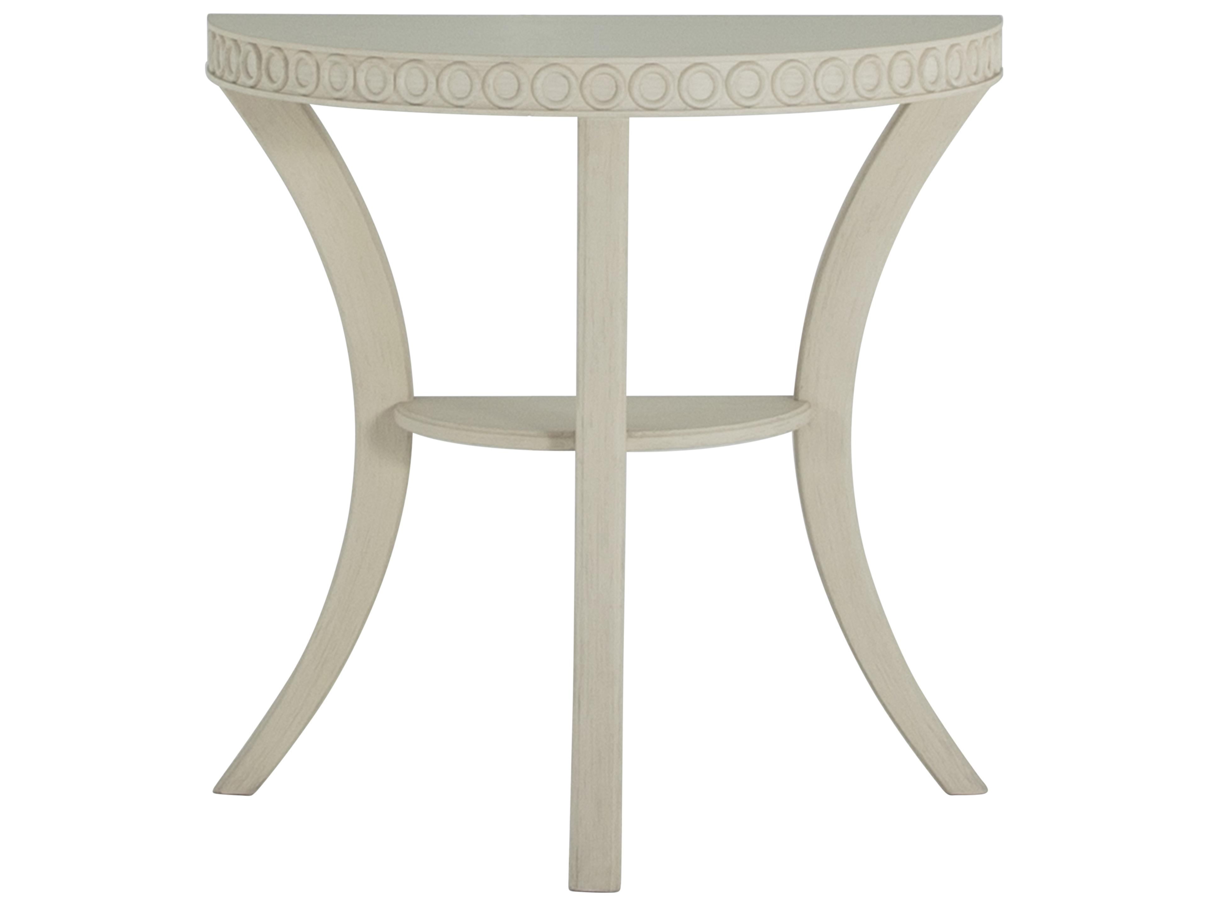 Gabby Linda Demilune Wood White & Ivory Console Table