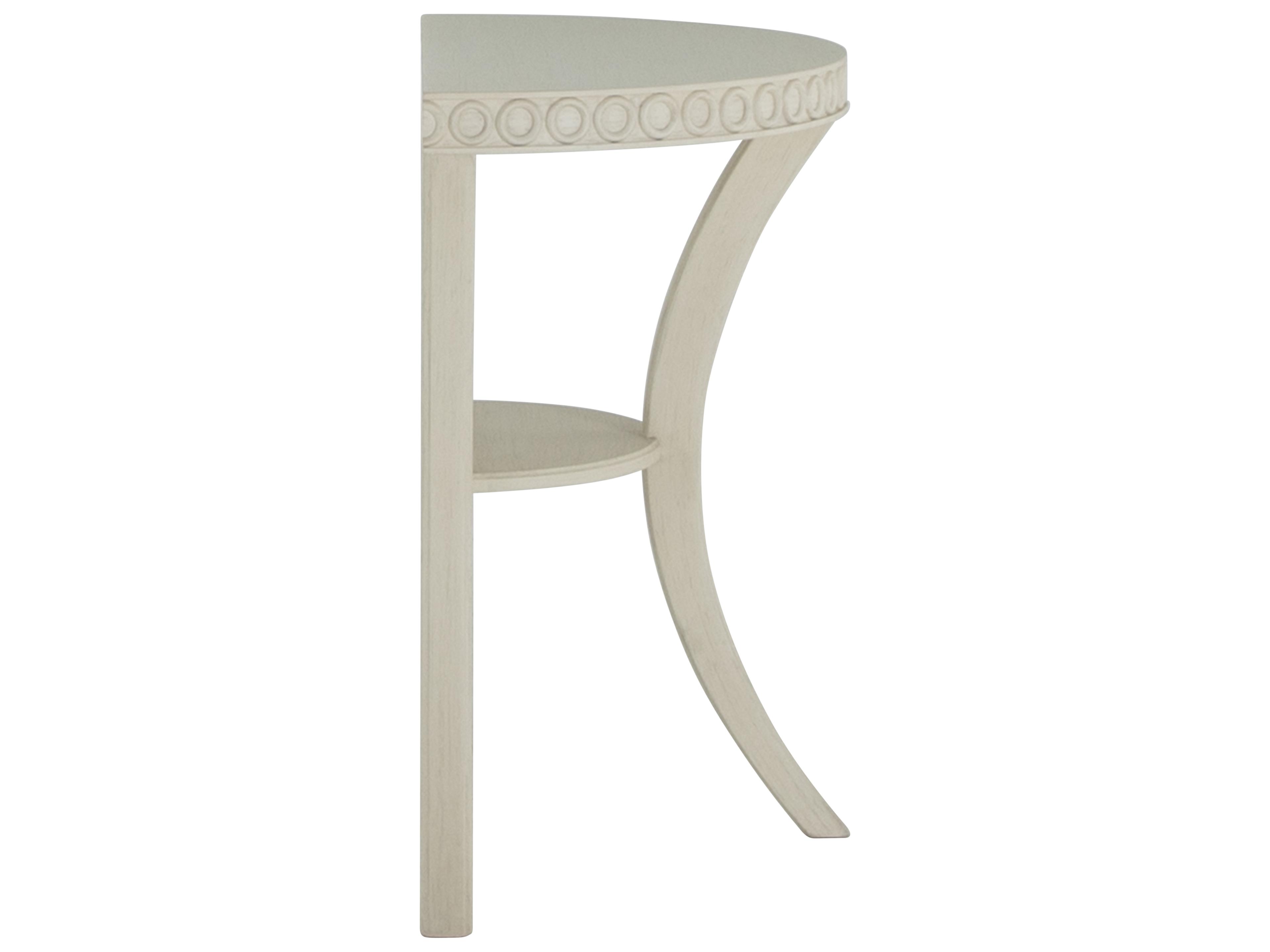 Gabby Linda Demilune Wood White & Ivory Console Table