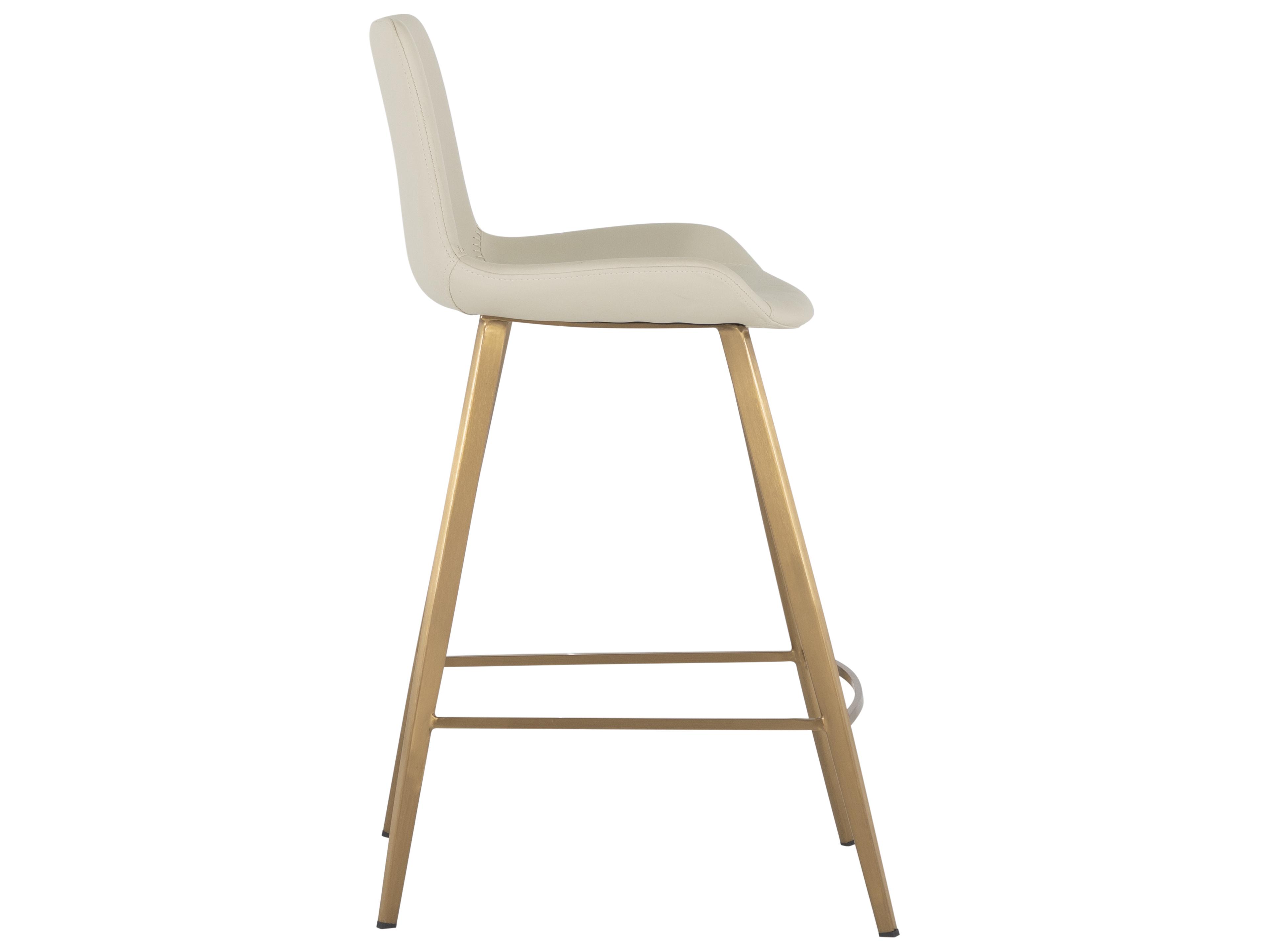 Gabby Hines White & Ivory Yellow Faux Leather Counter Stool
