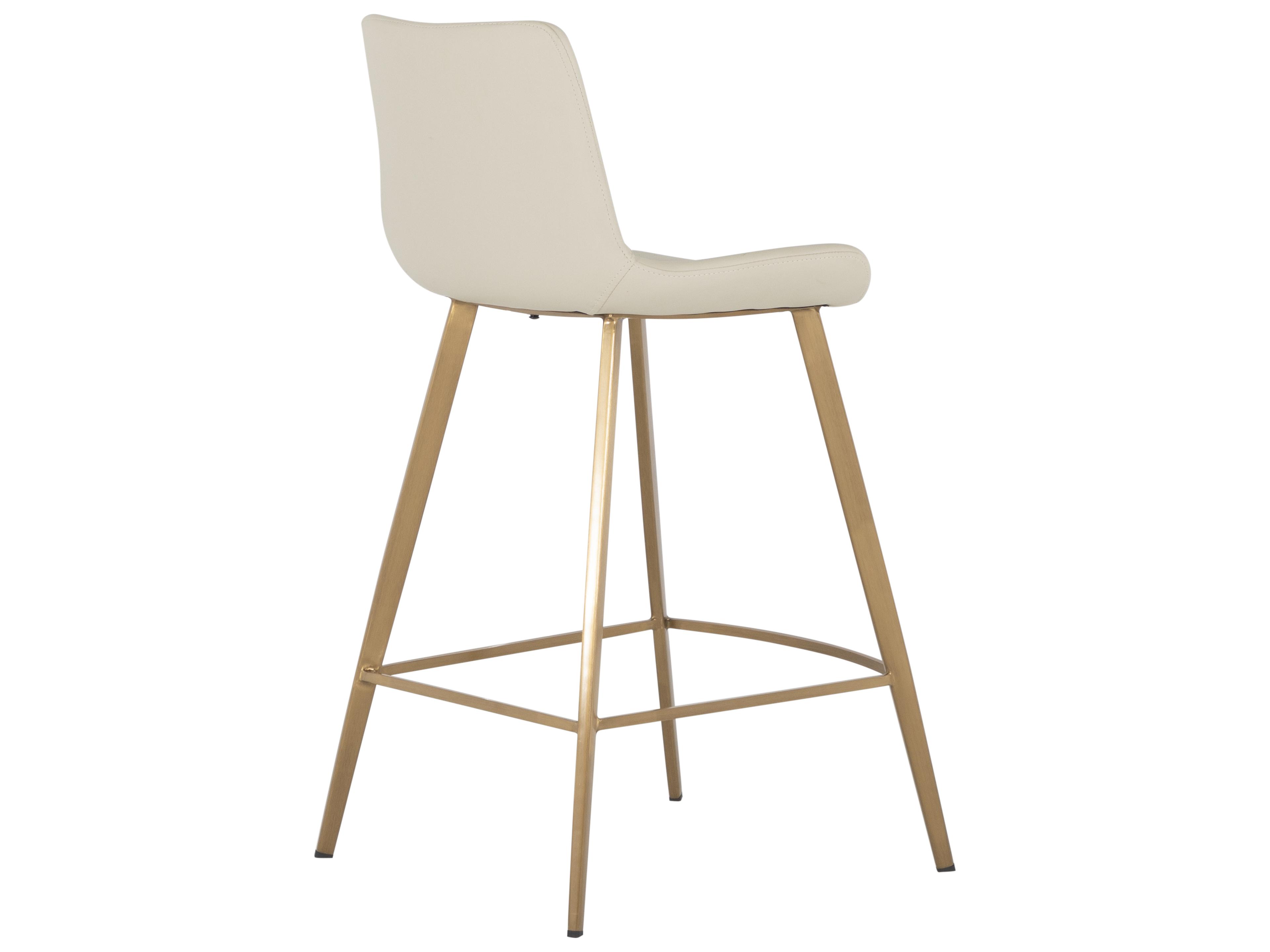 Gabby Hines White & Ivory Yellow Faux Leather Counter Stool