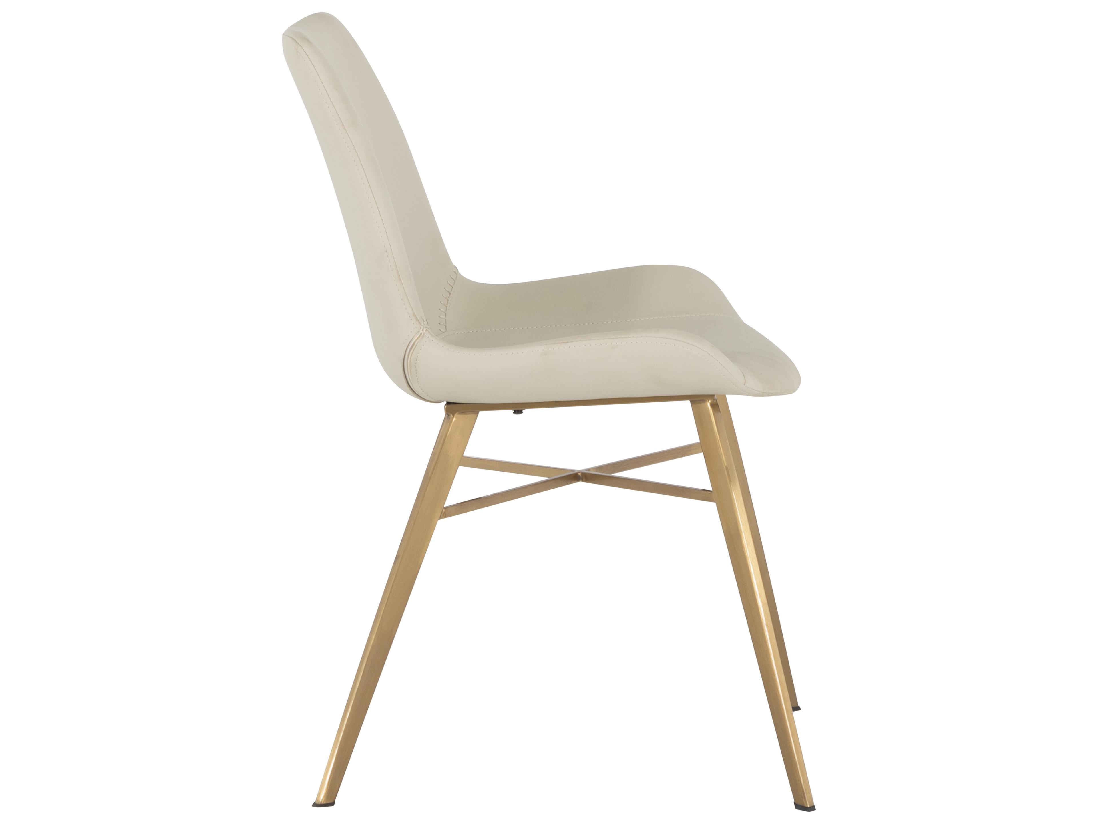 Gabby Hines White Faux Leather Armless Dining Chair