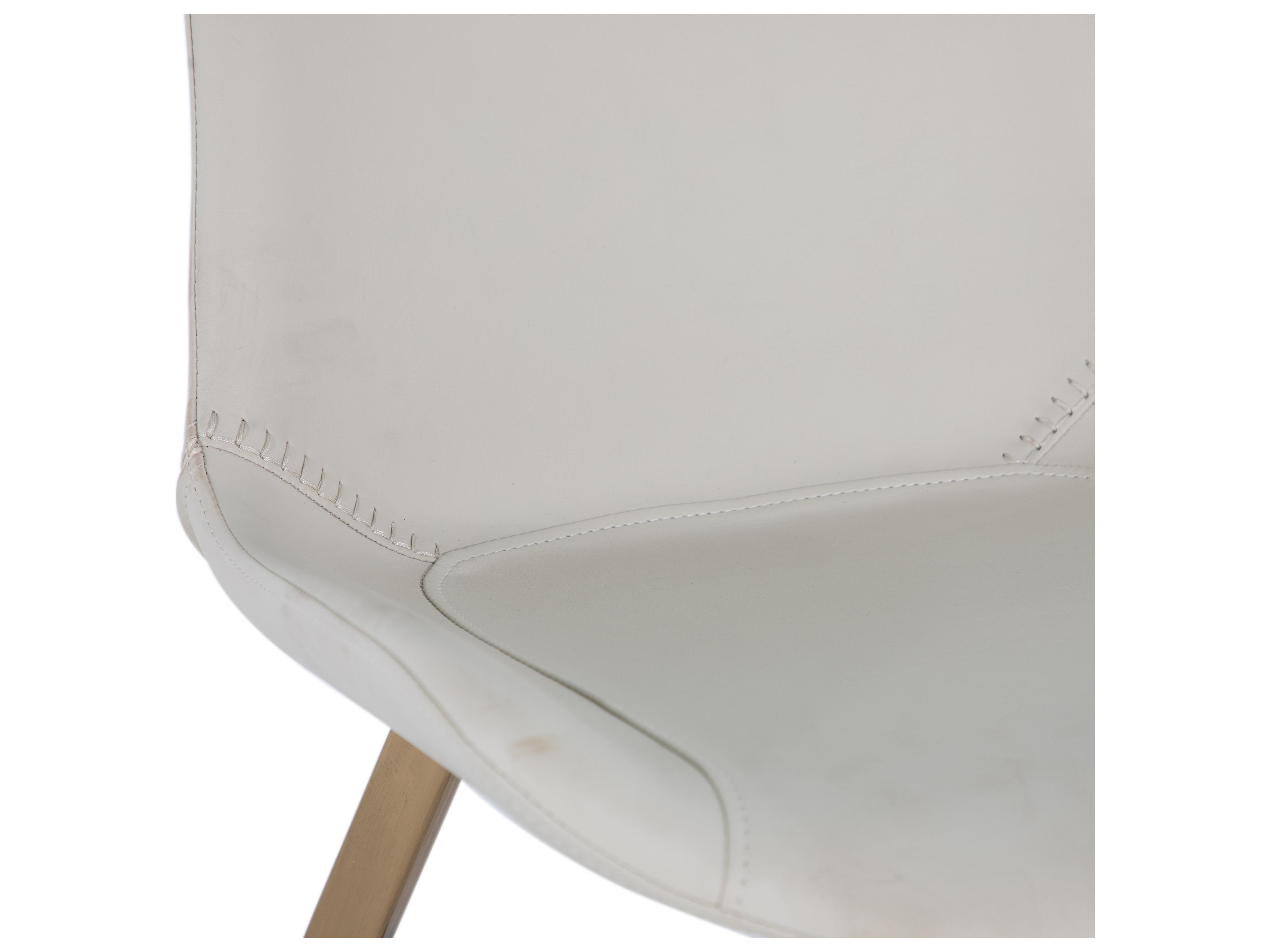 Gabby Hines White Faux Leather Armless Dining Chair