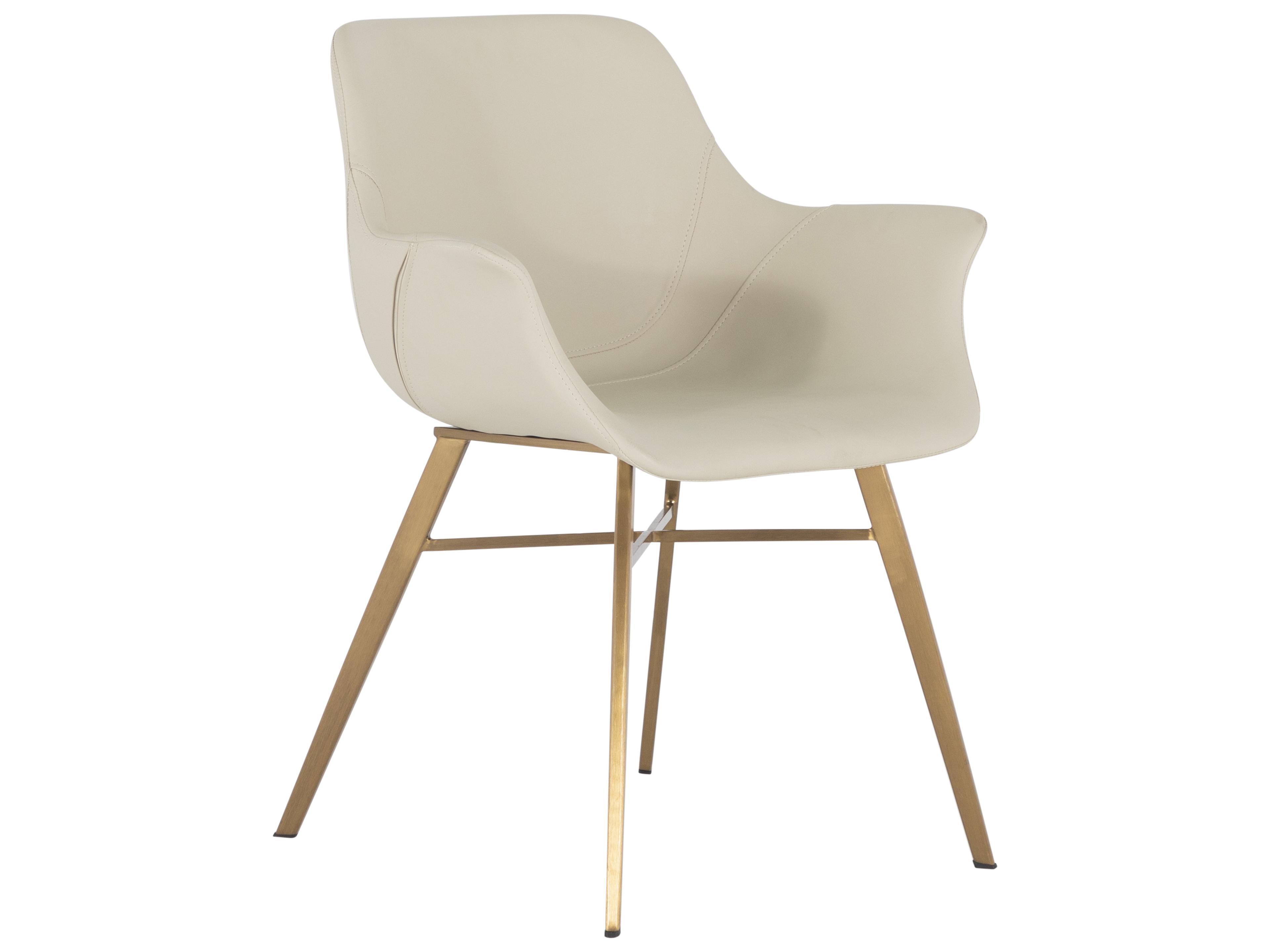 Gabby Channing White Faux Leather Arm Dining Chair