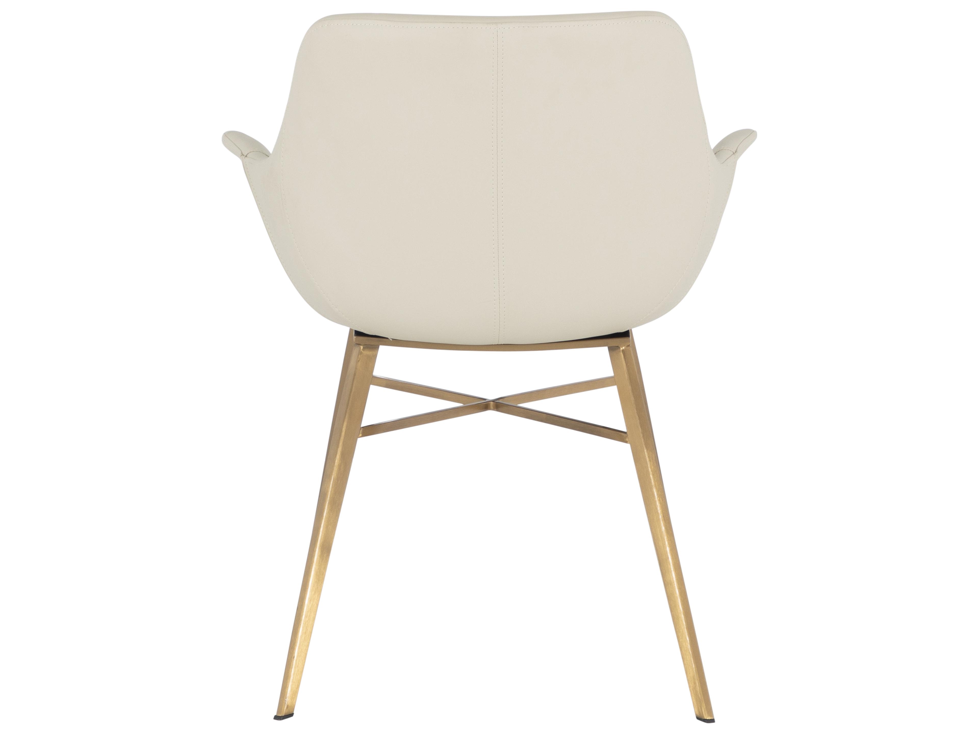 Gabby Channing White Faux Leather Arm Dining Chair