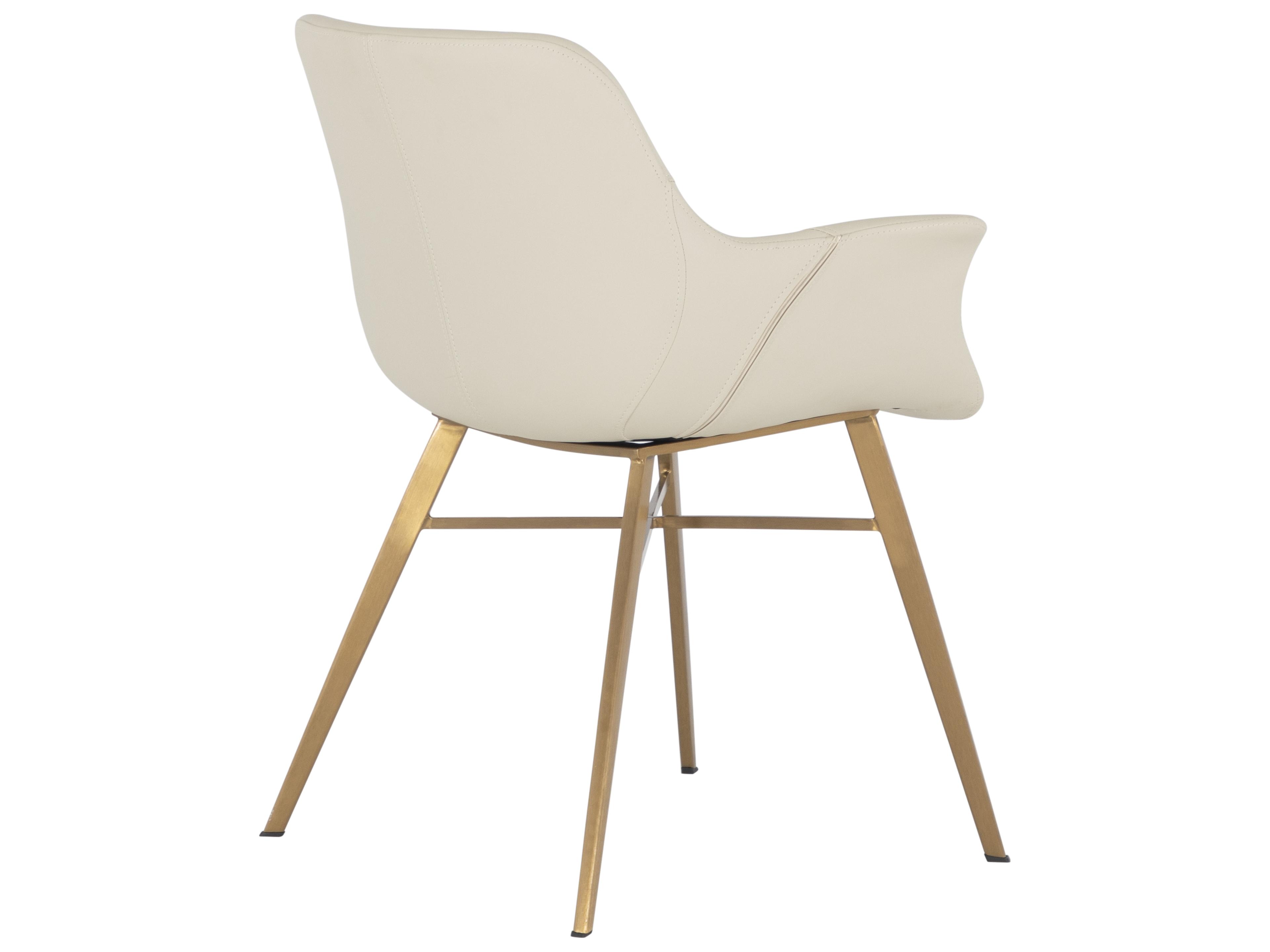Gabby Channing White Faux Leather Arm Dining Chair