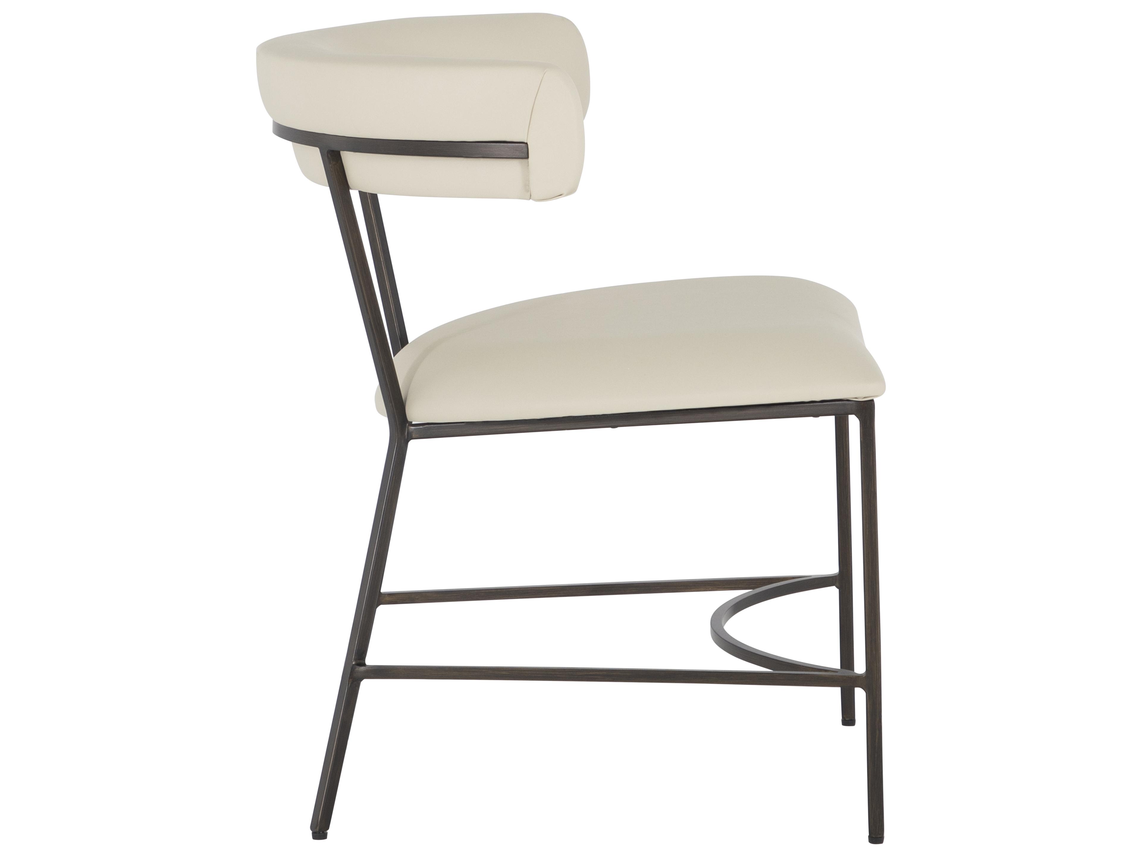 Gabby Matlock White Faux Leather Armless Dining Chair
