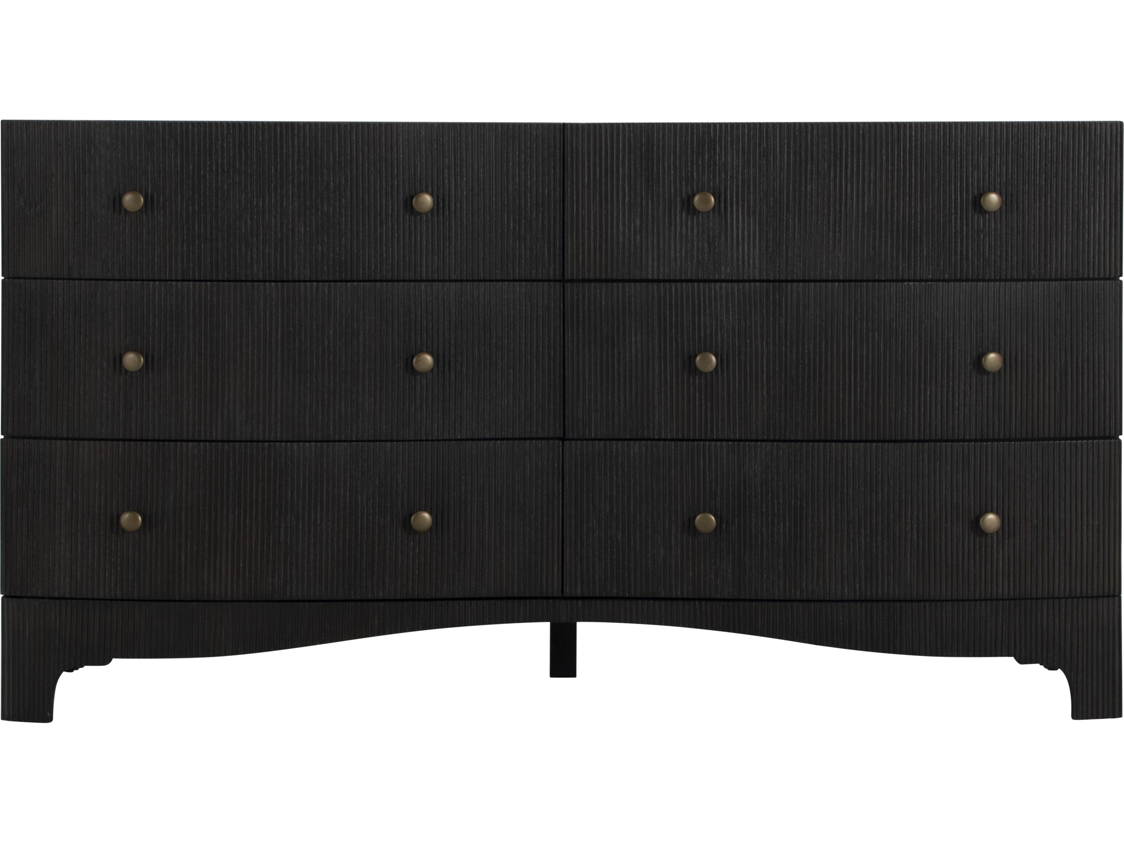 Gabby Princeton 6-Drawers Black Mindi Wood Double Dresser