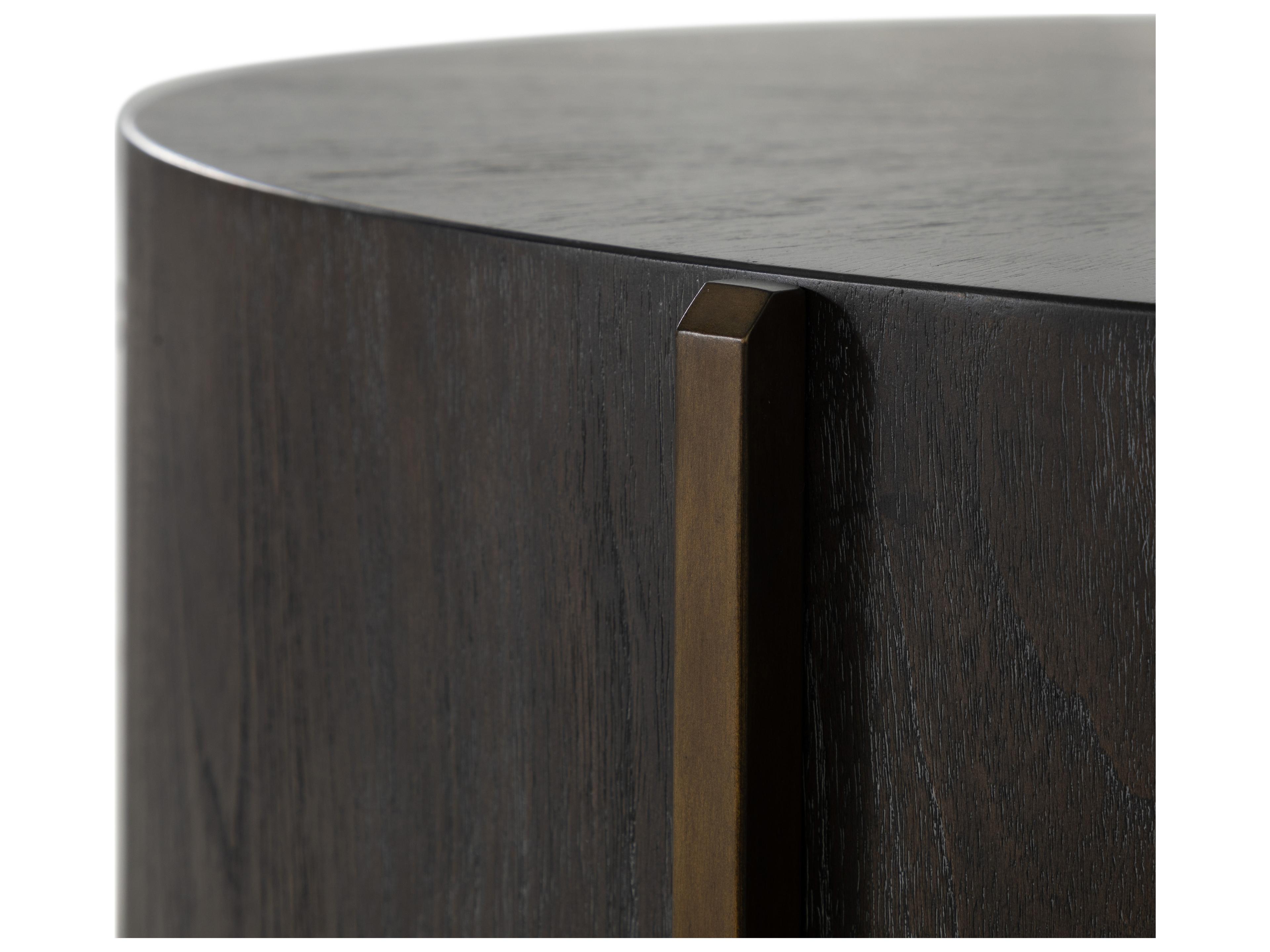 Gabby Clifton Round Wood Brown Yellow Coffee Table