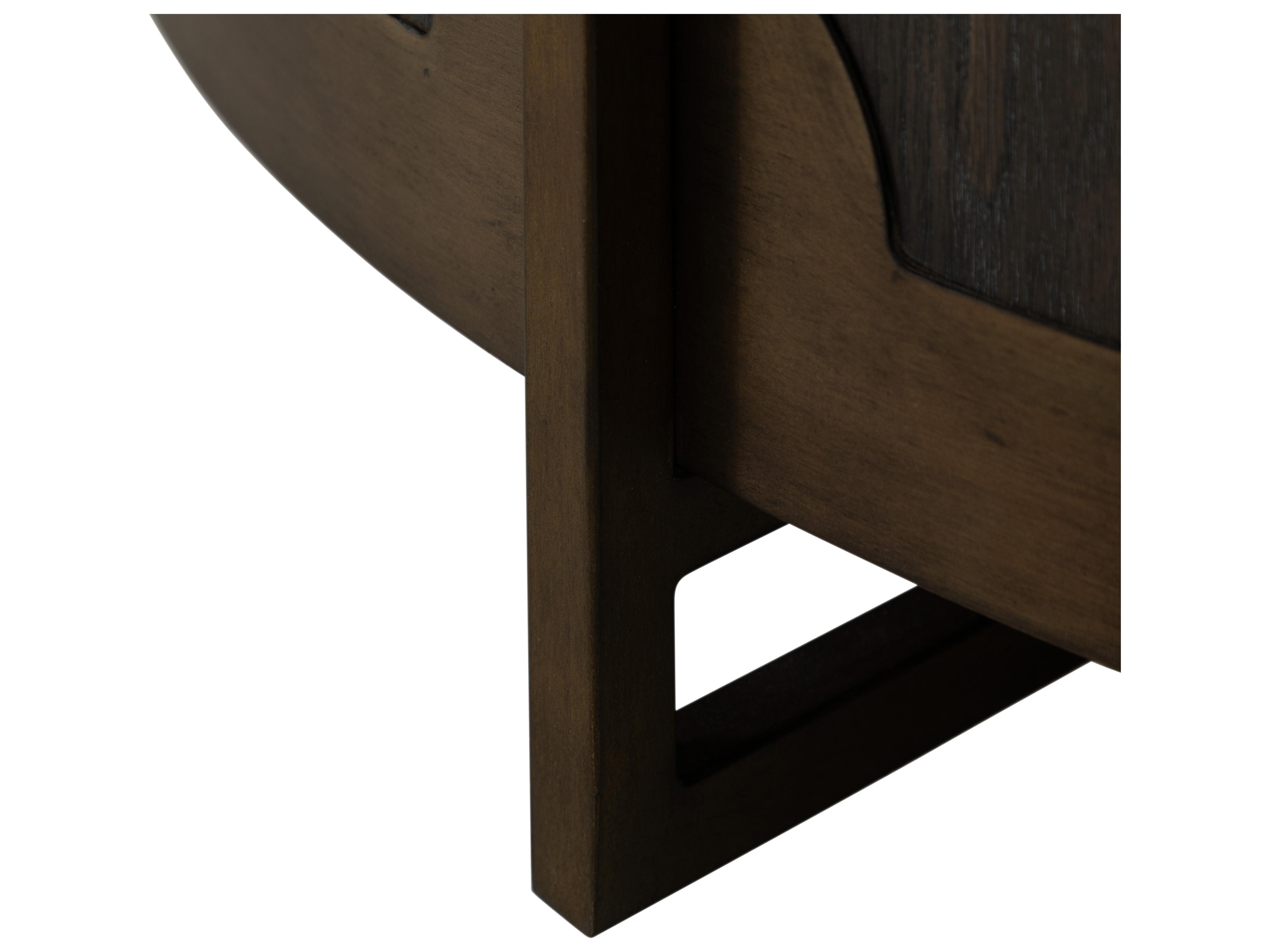 Gabby Clifton Round Wood Brown Yellow Coffee Table