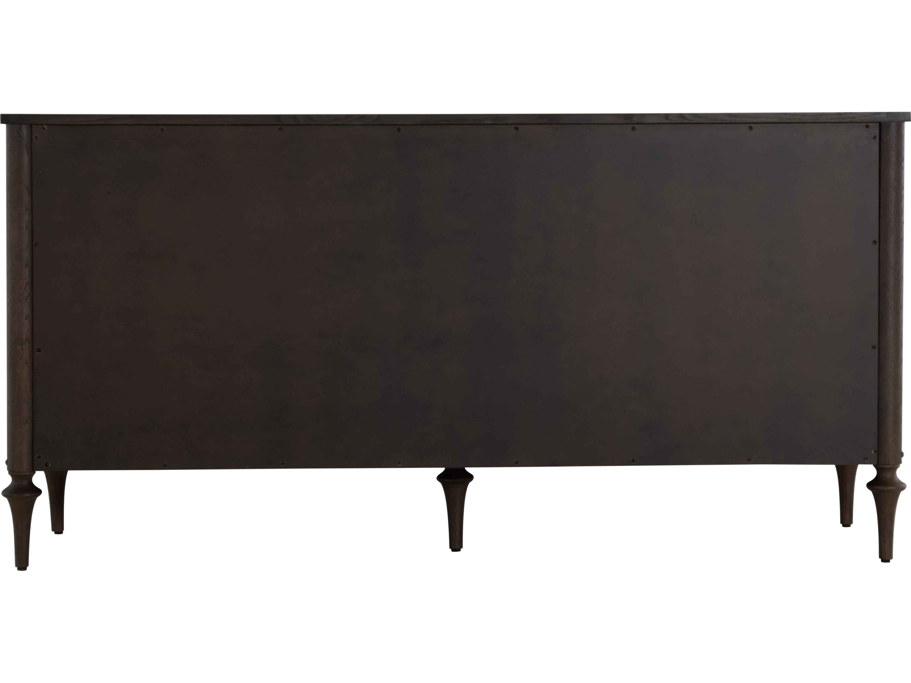 Gabby Andrea 6-Drawers Brown Oak Wood Double Dresser