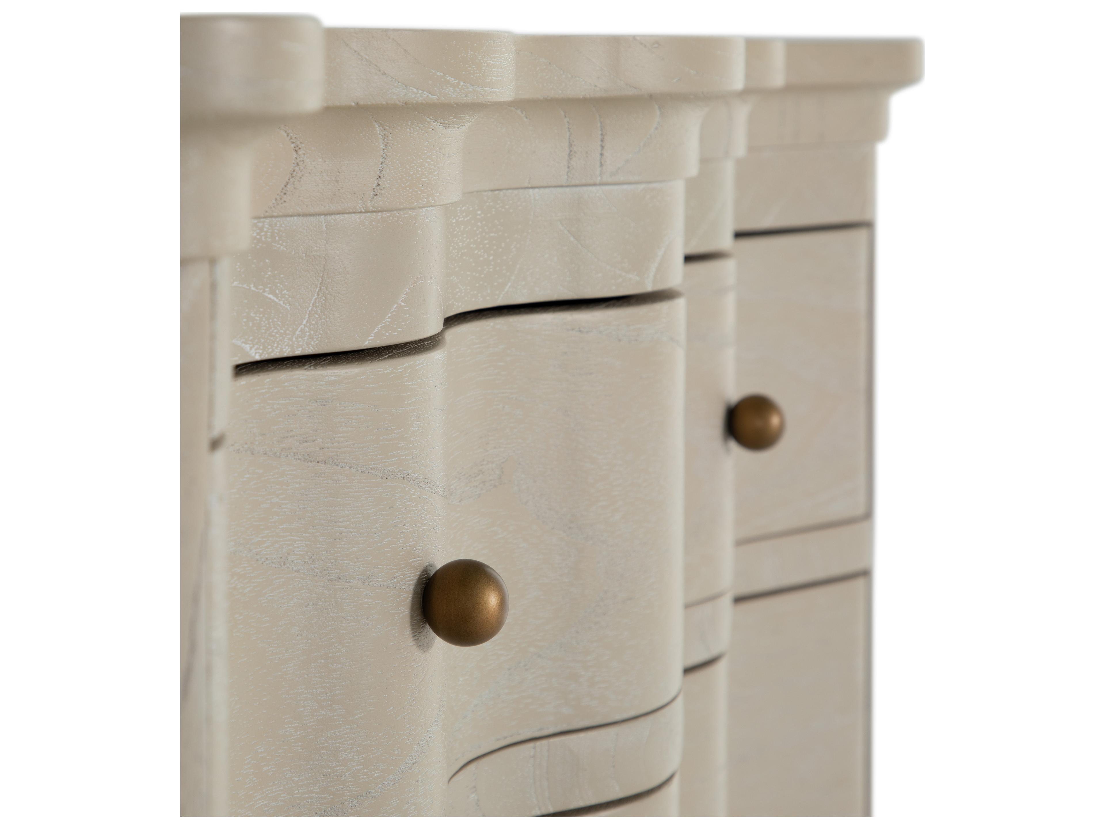 Gabby Meredith 3-Drawers Beige Mindi Wood Nightstand