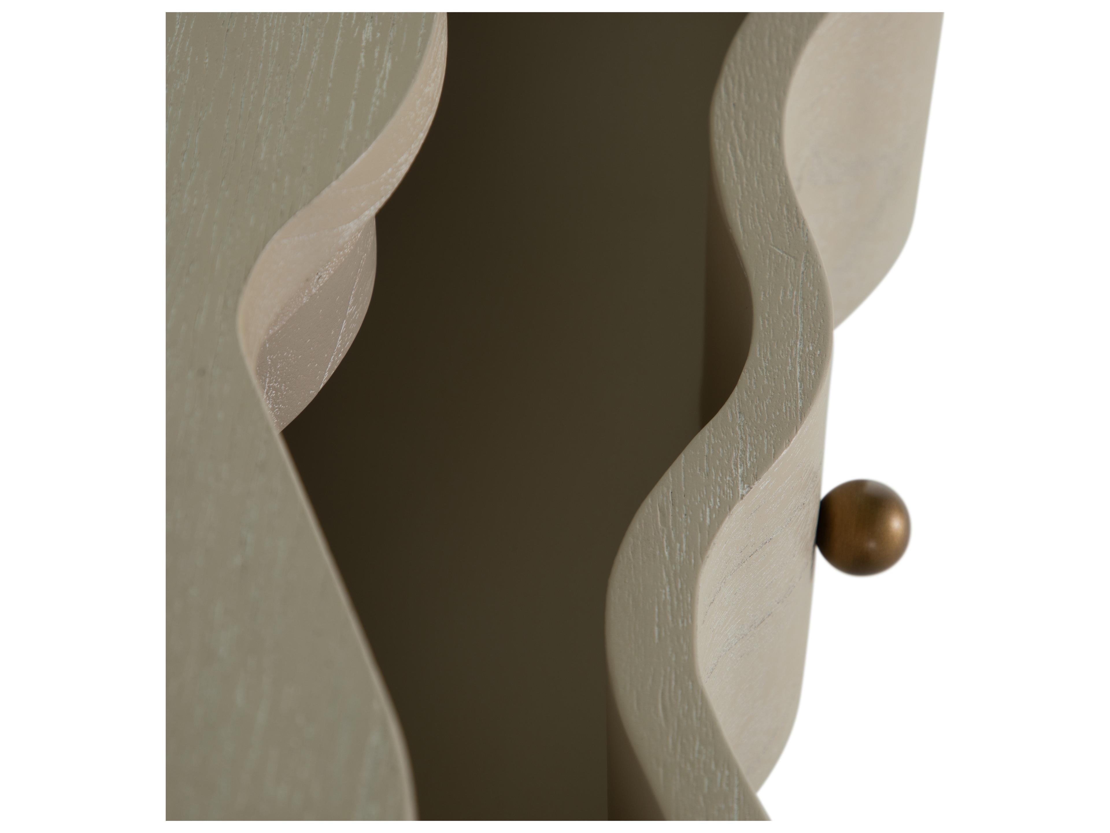 Gabby Meredith 3-Drawers Beige Mindi Wood Nightstand