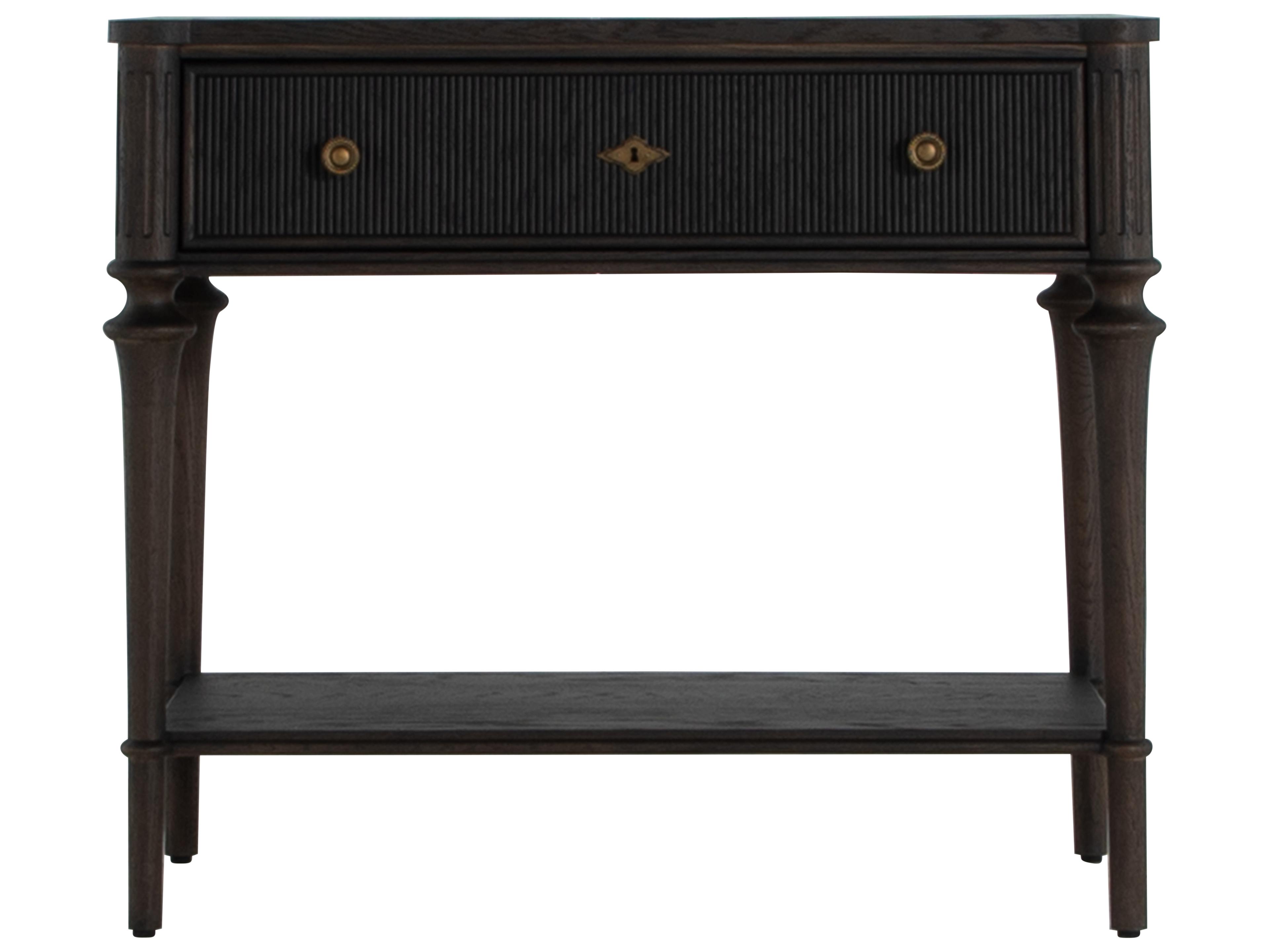 Gabby Andrea 1-Drawer Brown Oak Wood Nightstand